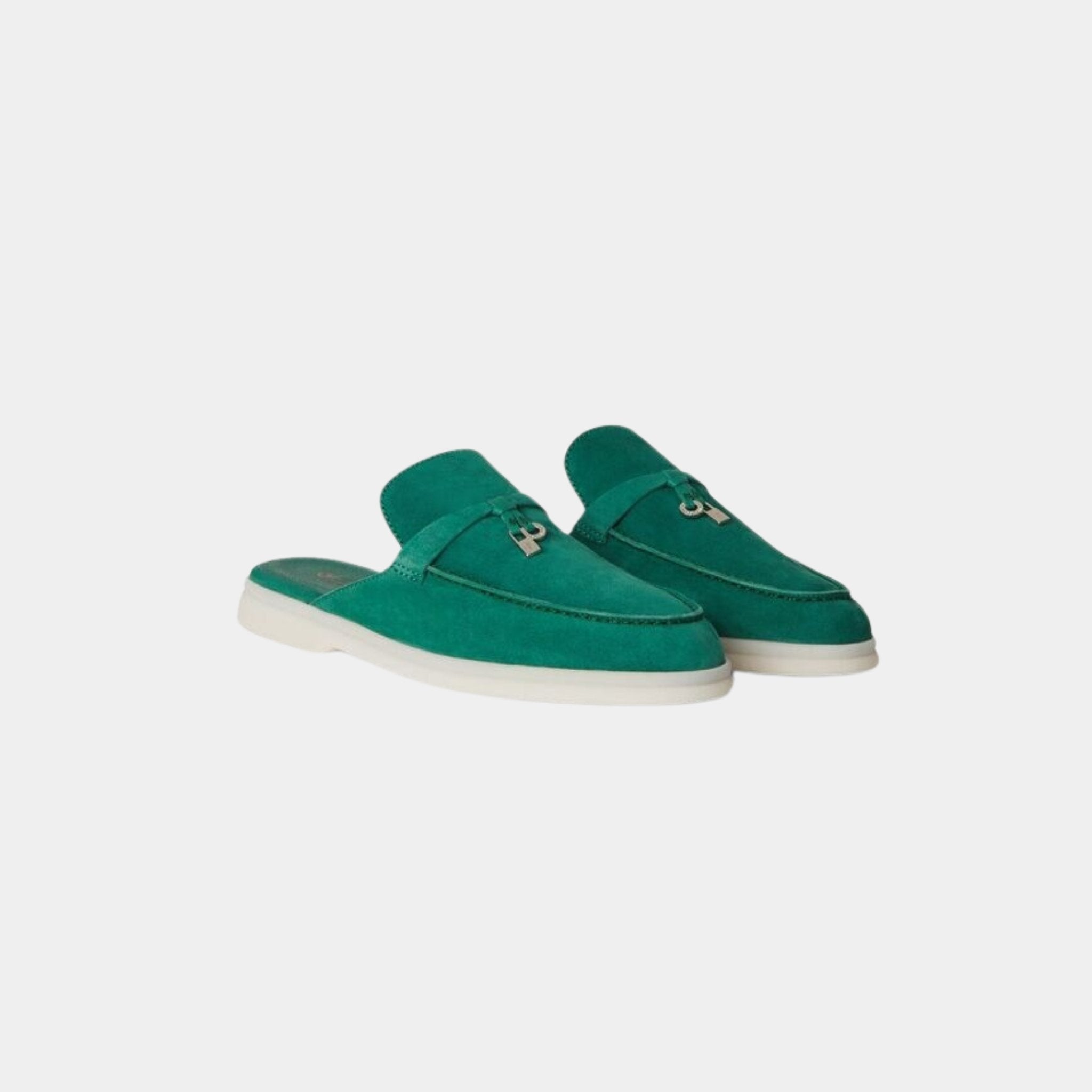 Loro Piana Babouche Charms Walk Loafers, Forest Leaves, Front View