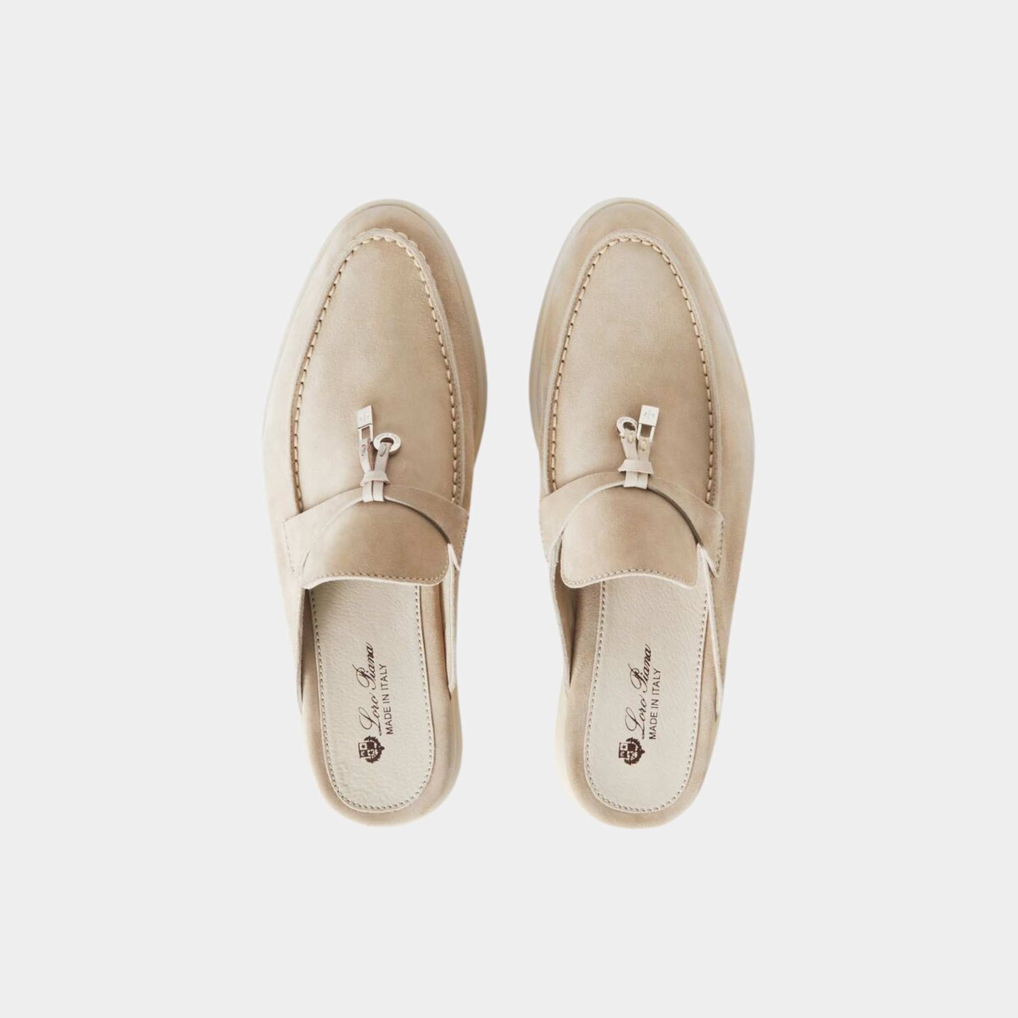 Loro Piana Babouche Charms Walk Loafers, Linen, Top View