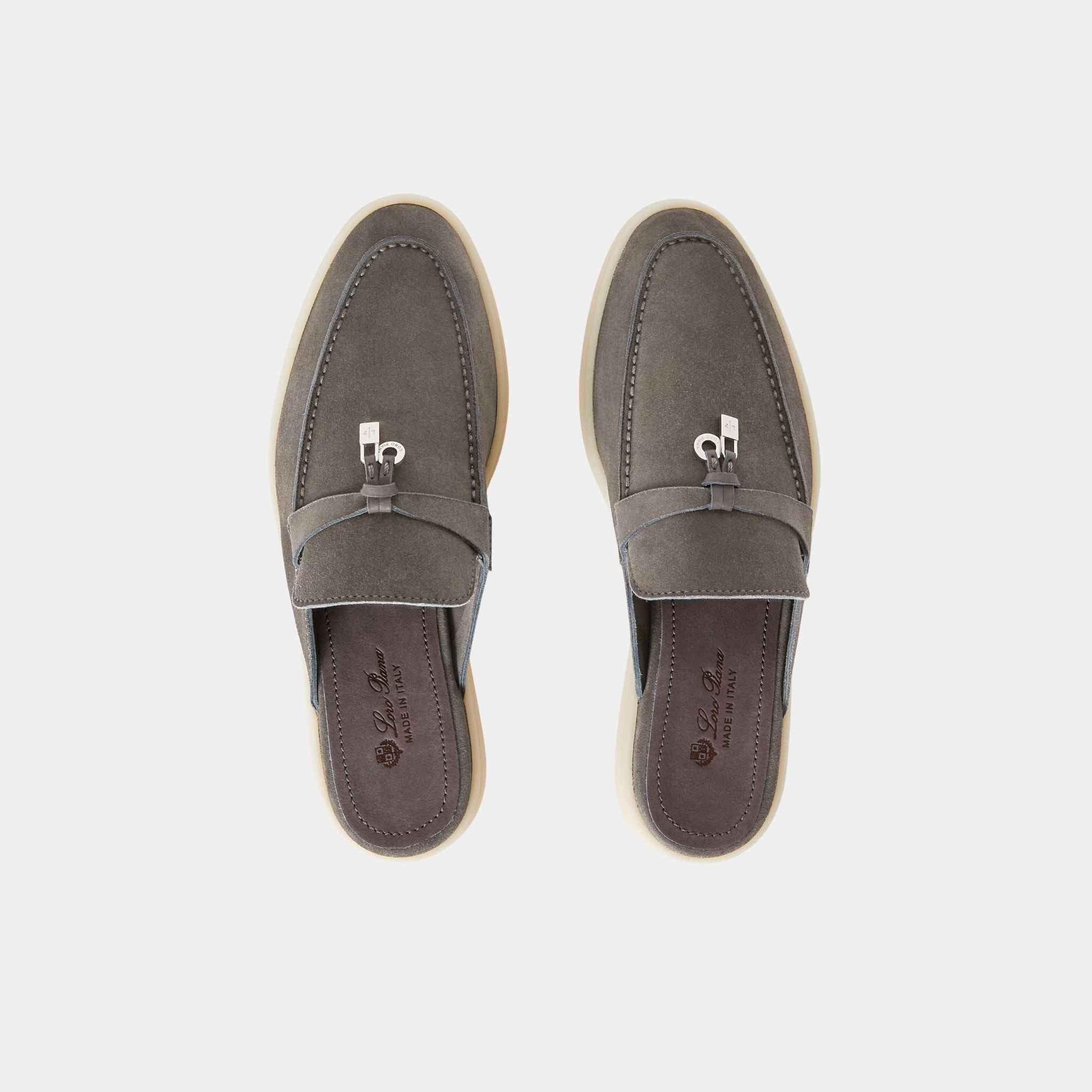 Loro Piana Babouche Charms Walk Loafers Suede, Shade Grown, Top