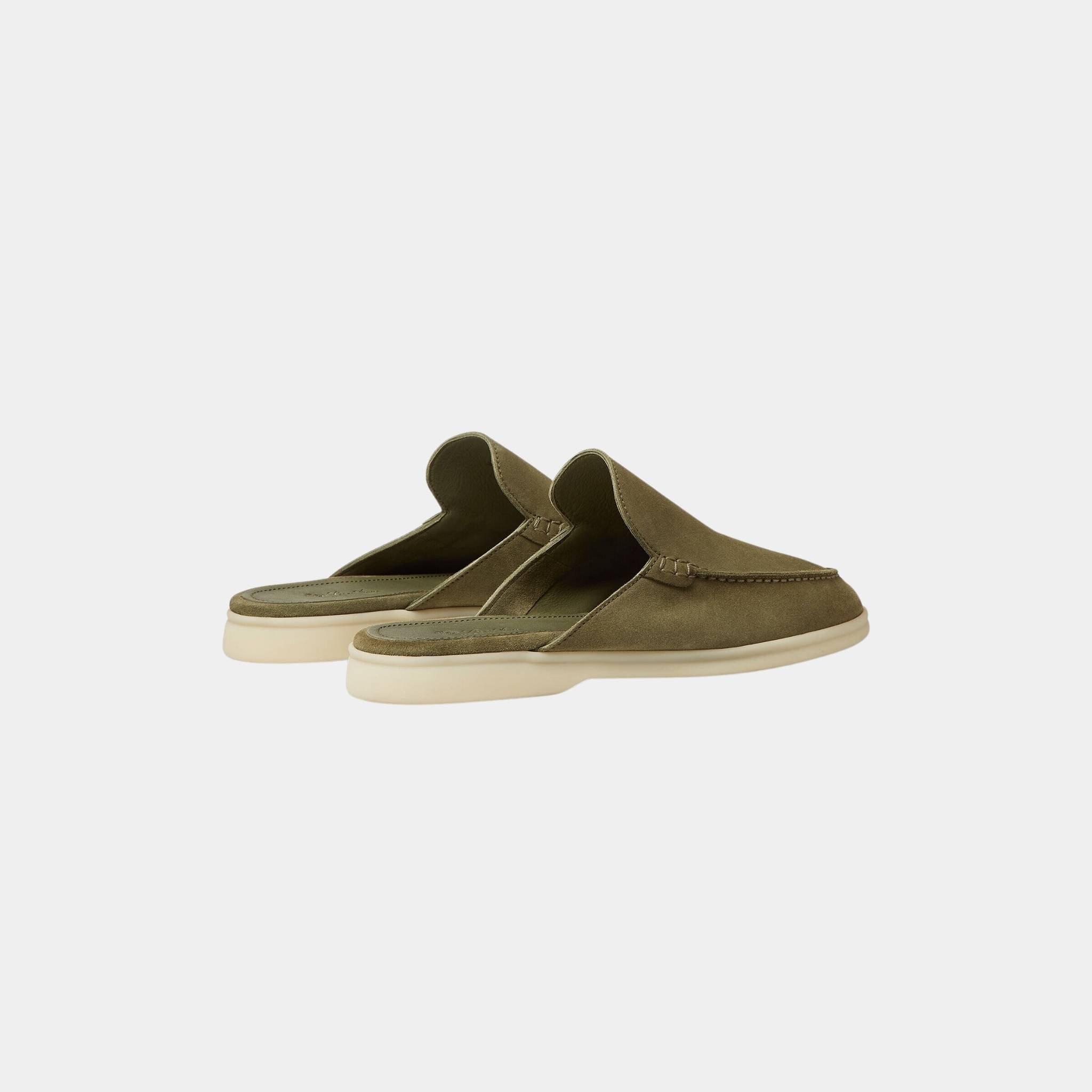 Loro Piana Babouche Walk Loafer In Suede, Murano Green, Back