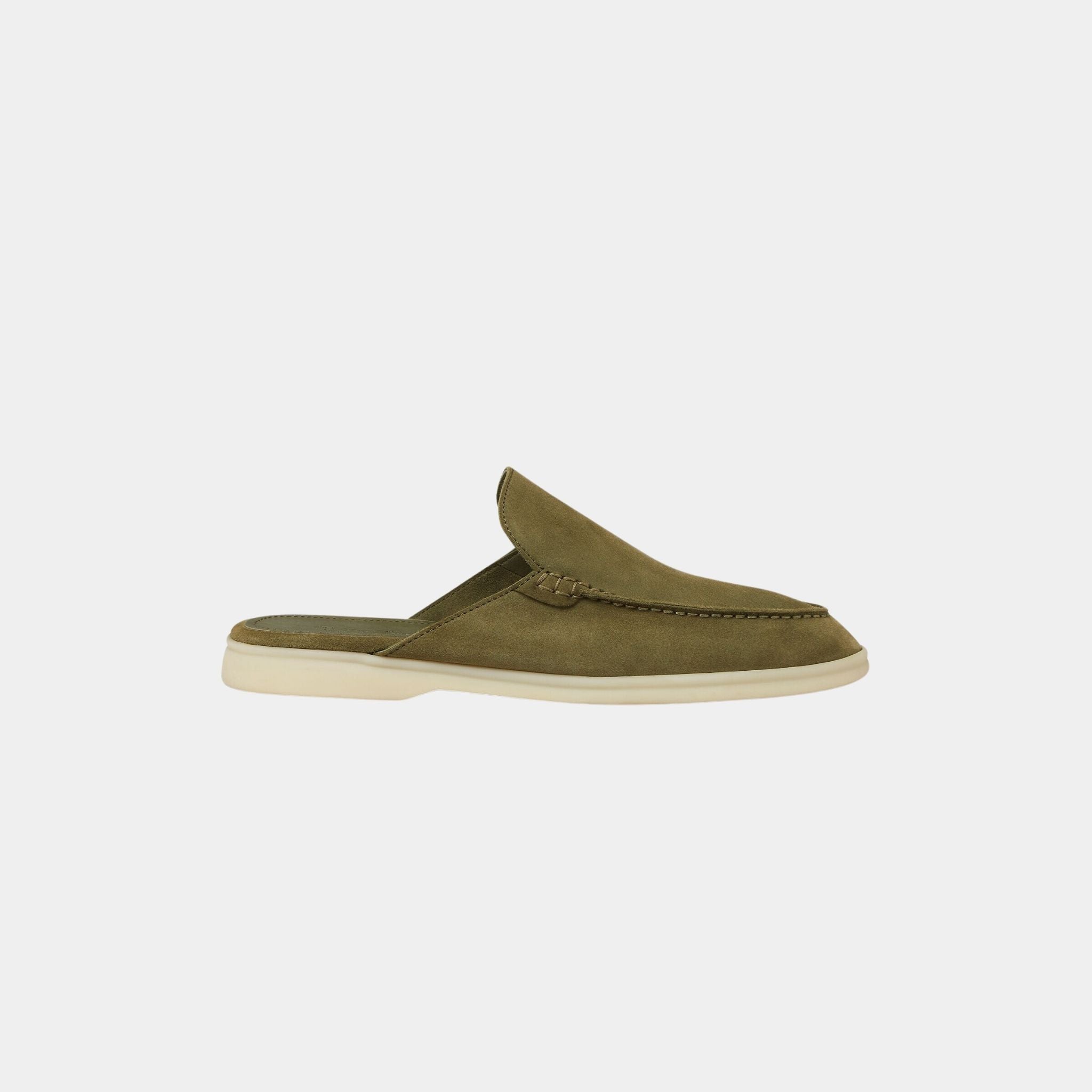 Loro Piana Babouche Walk Loafer In Suede, Murano Green, Side