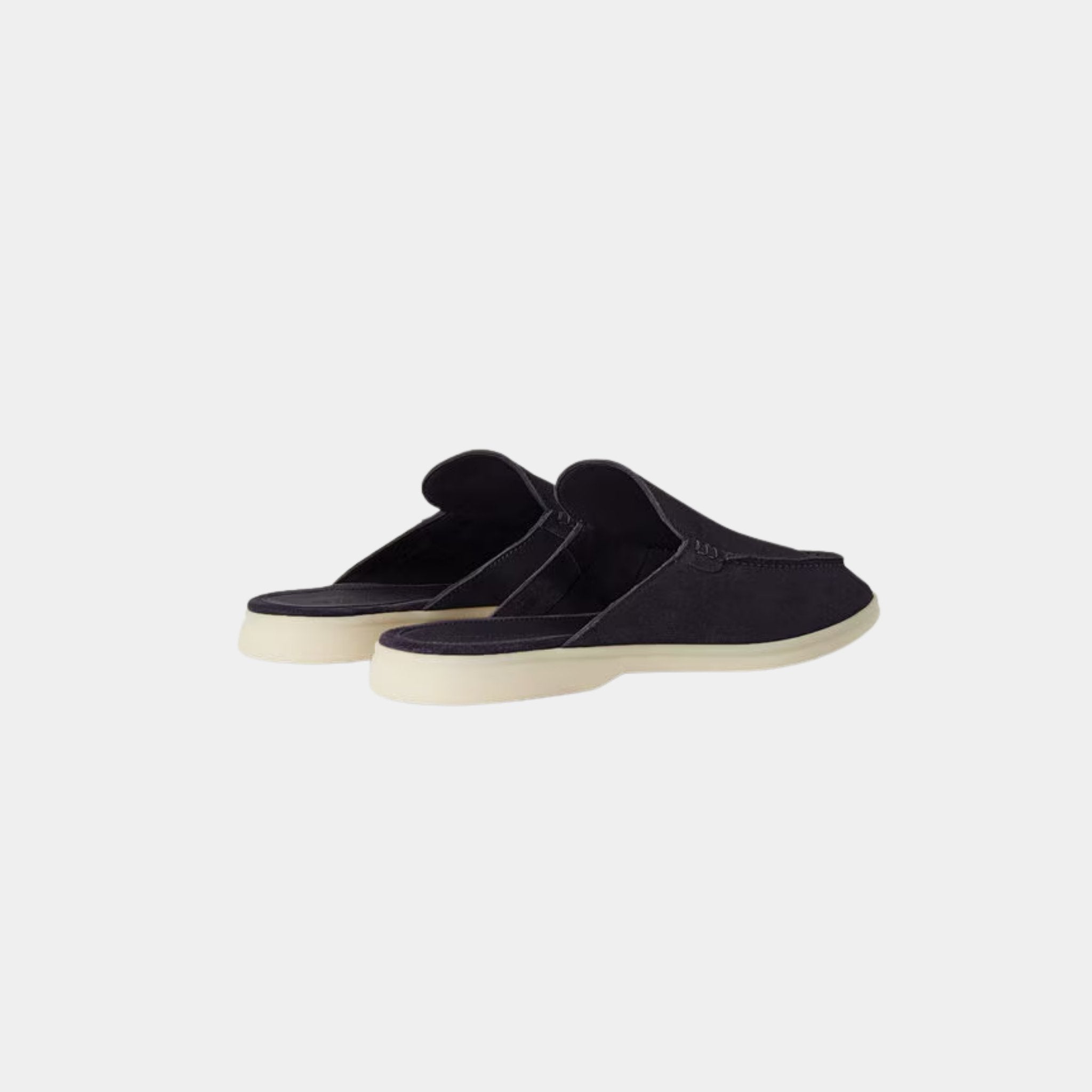 Loro Piana Babouche Walk Loafer In Suede, Navy Blue, Back