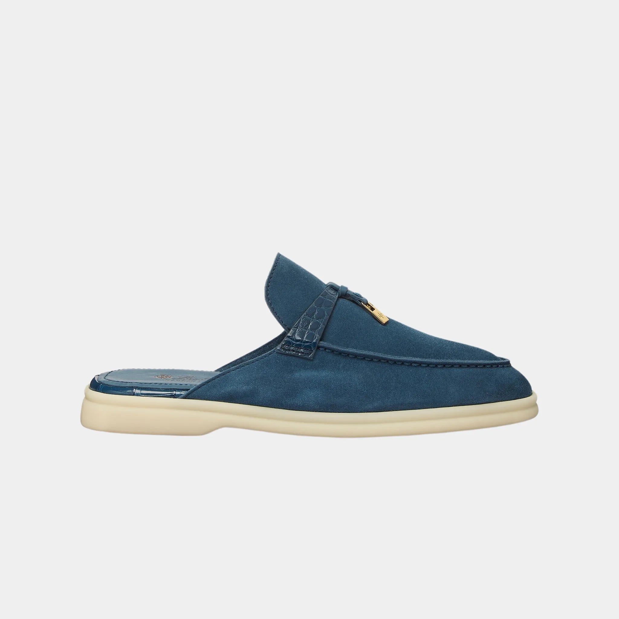Charms Walk Babouche Loafer Suede With Alligator Saddles