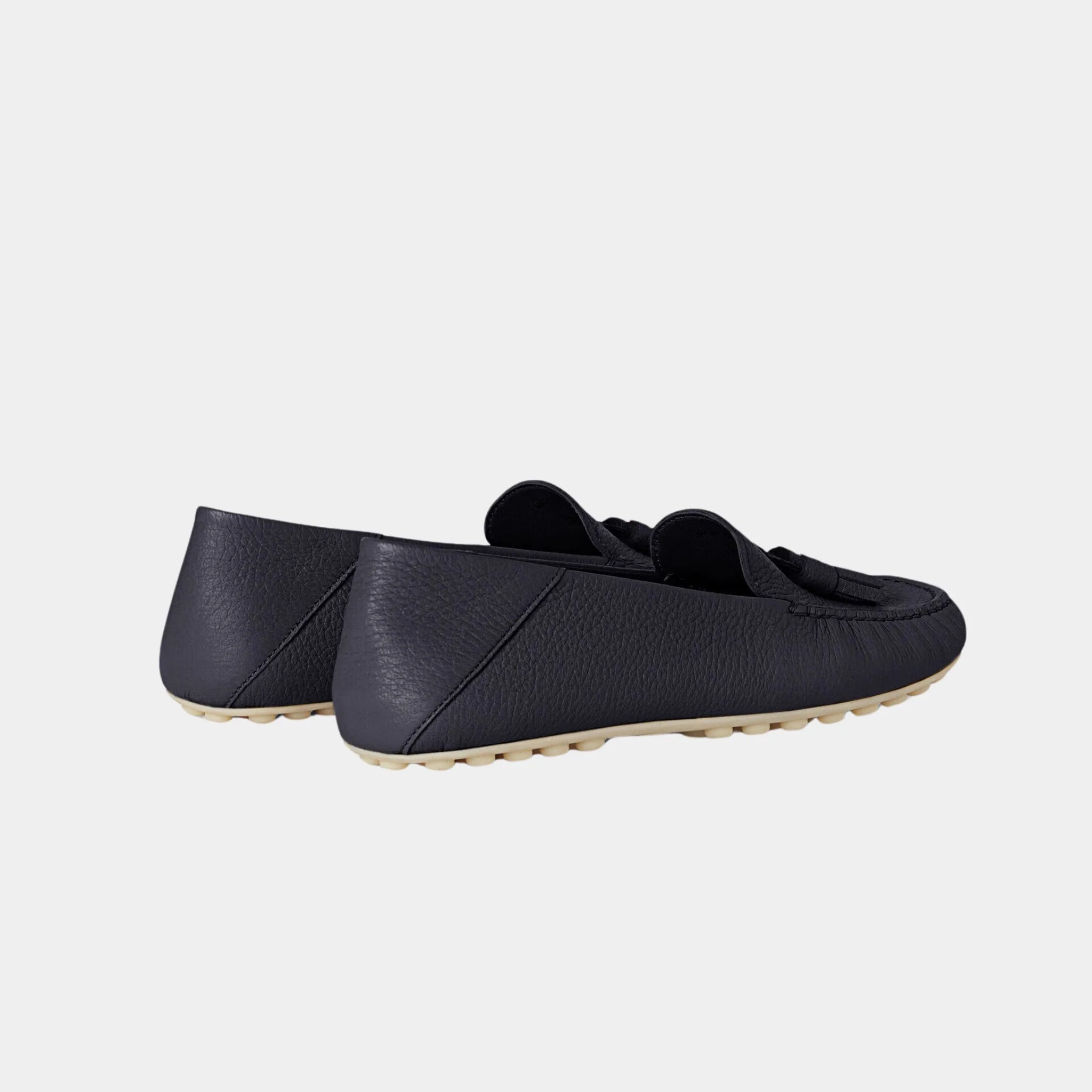 Loro Piana Dot Sole Walk Loafer in Deerskin, Navy Blue, Back