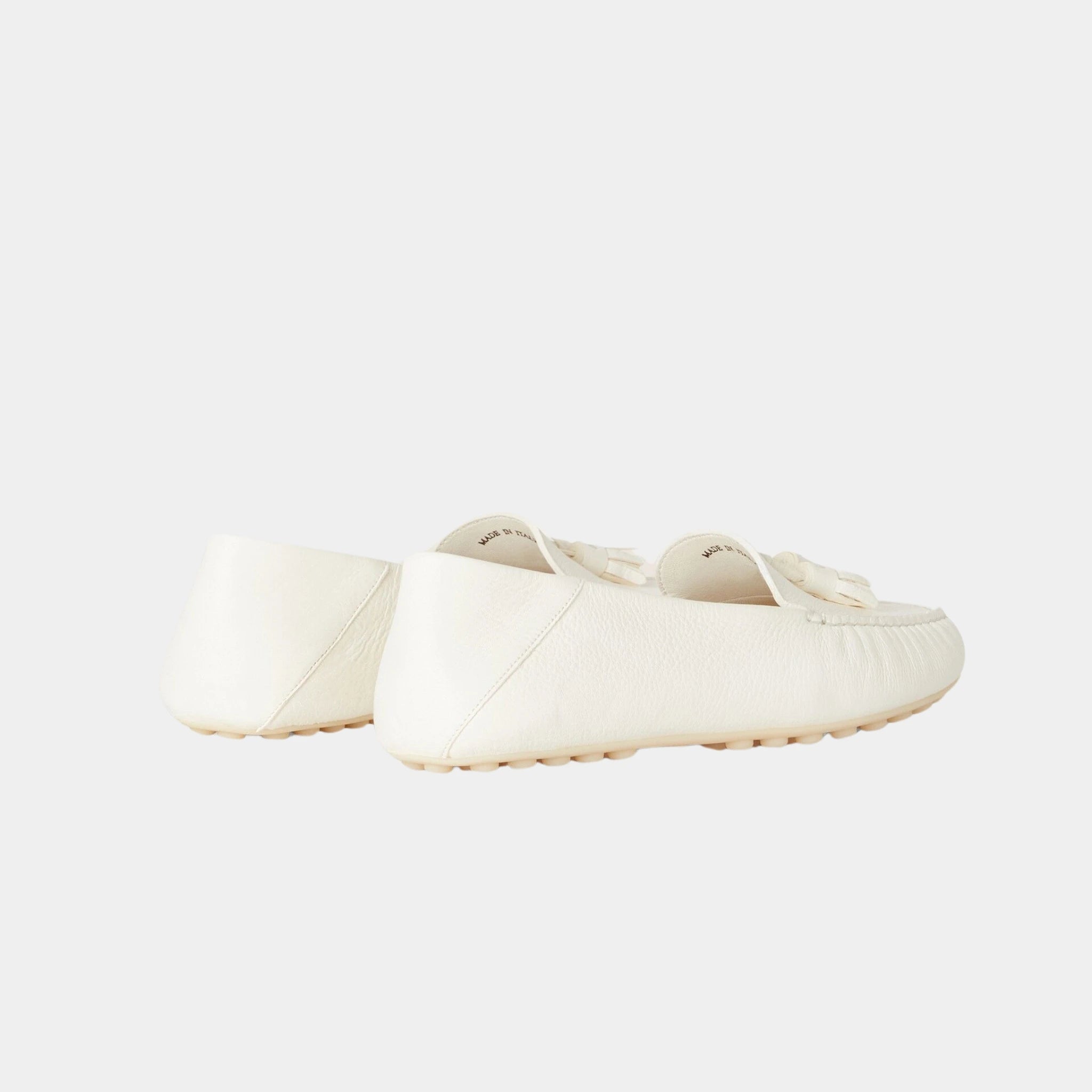 Loro Piana Dot Sole Walk Loafer in Deerskin, White, Back