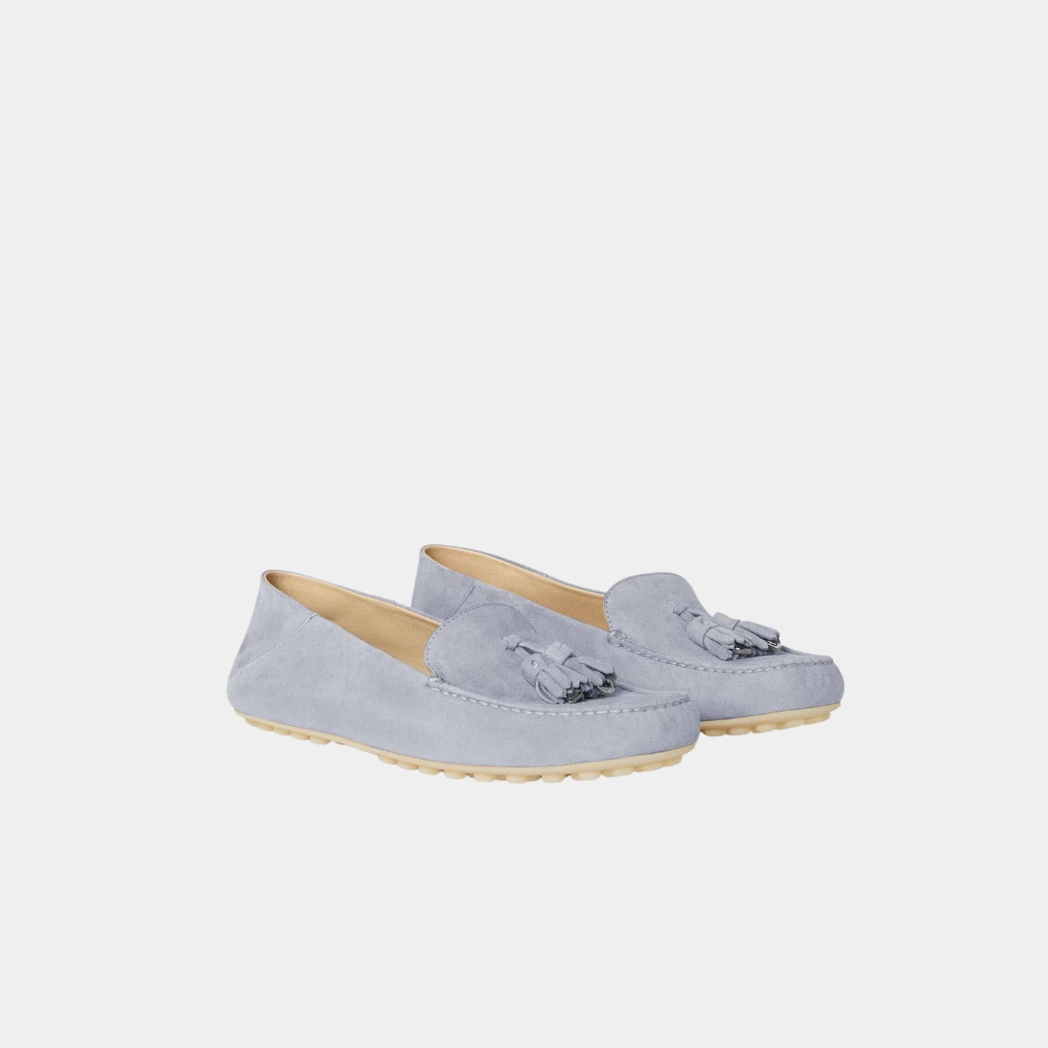 Loro Piana Dot Sole Walk Loafer Suede Goatskin, Zircon, Front