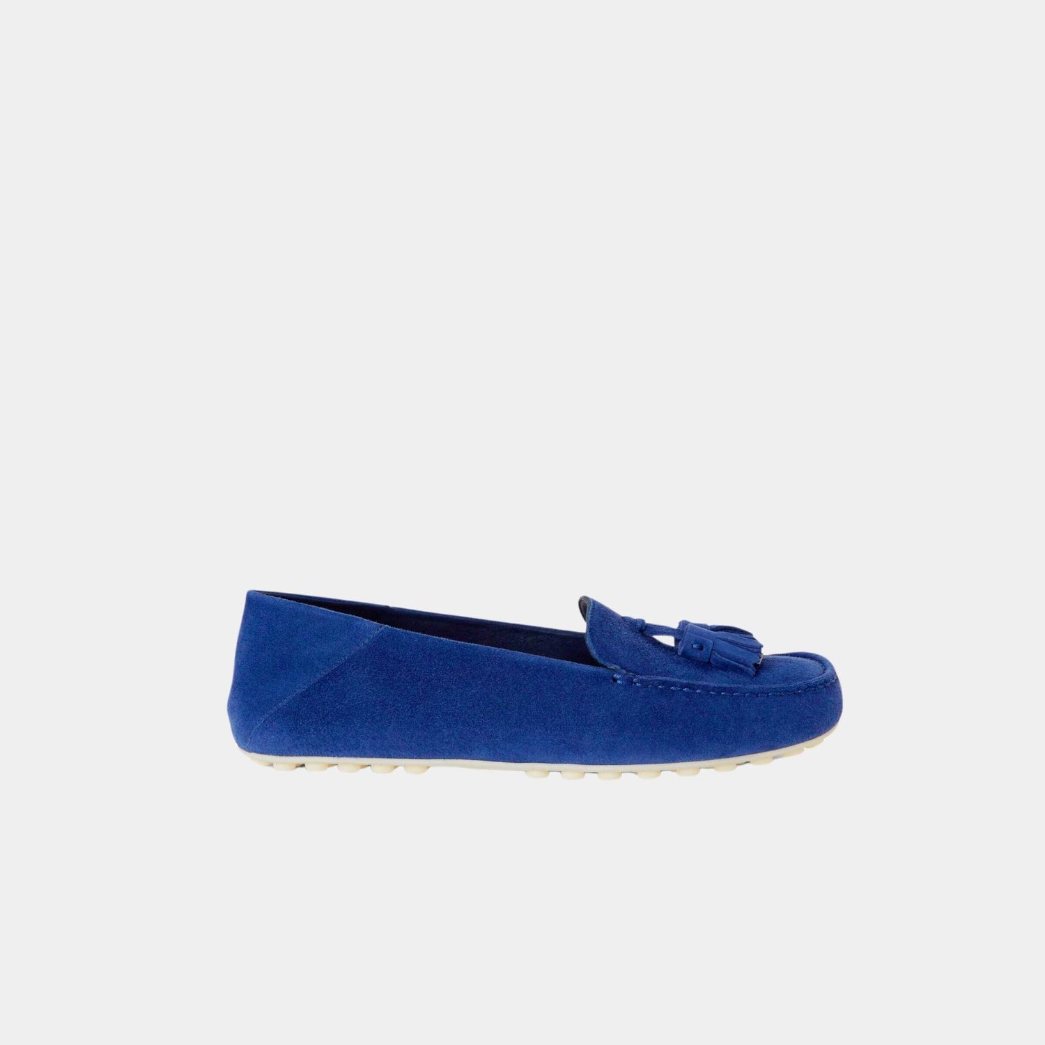 Loro Piana Dot Sole Walk Suede Goatskin Loafer, Blue Fluorite, Side
