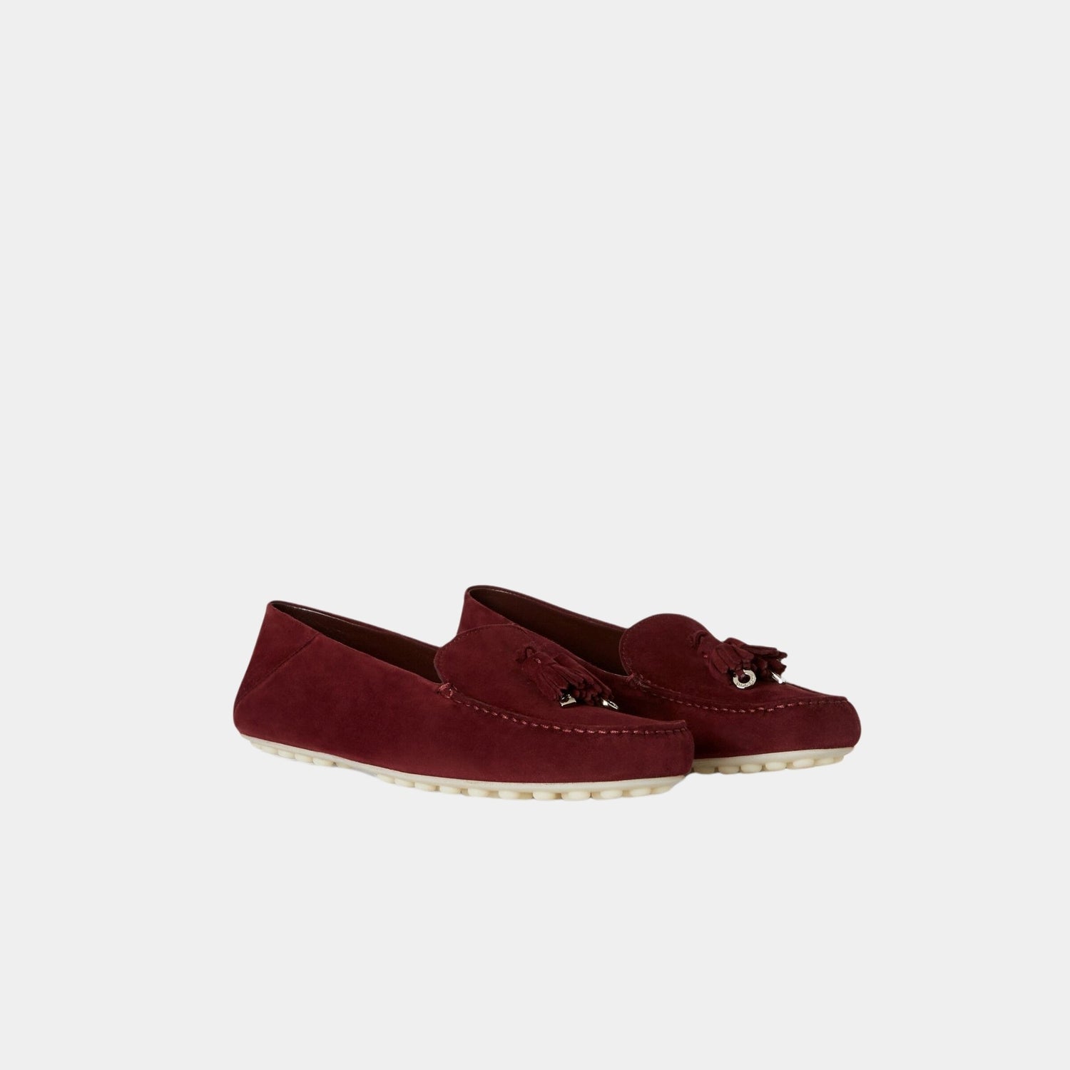 Loro Piana Dot Sole Walk Suede Goatskin Loafer, Wild Plum, Front