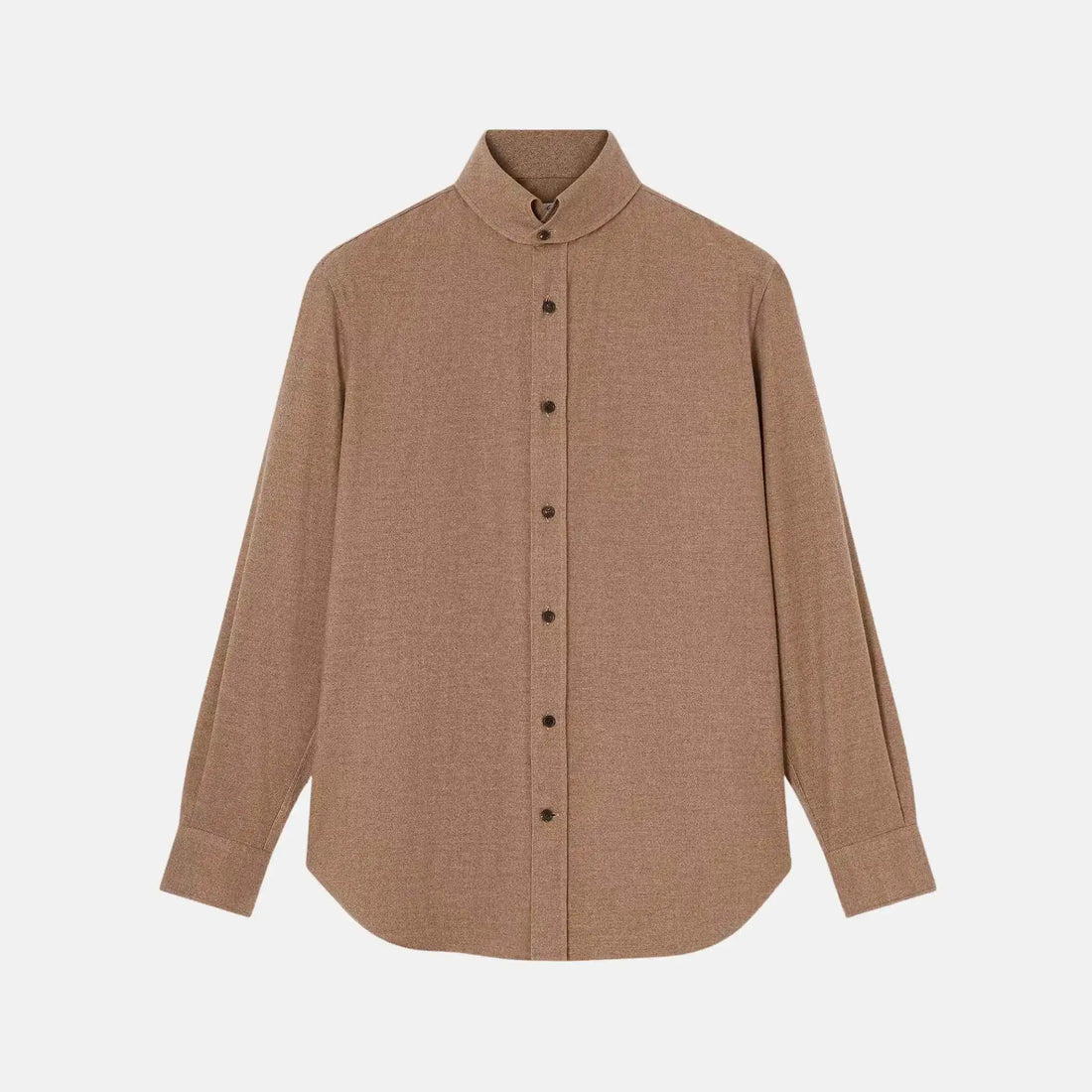 Loro Piana Elia Shirt Flannel Cotton, Deep Bronze, Front