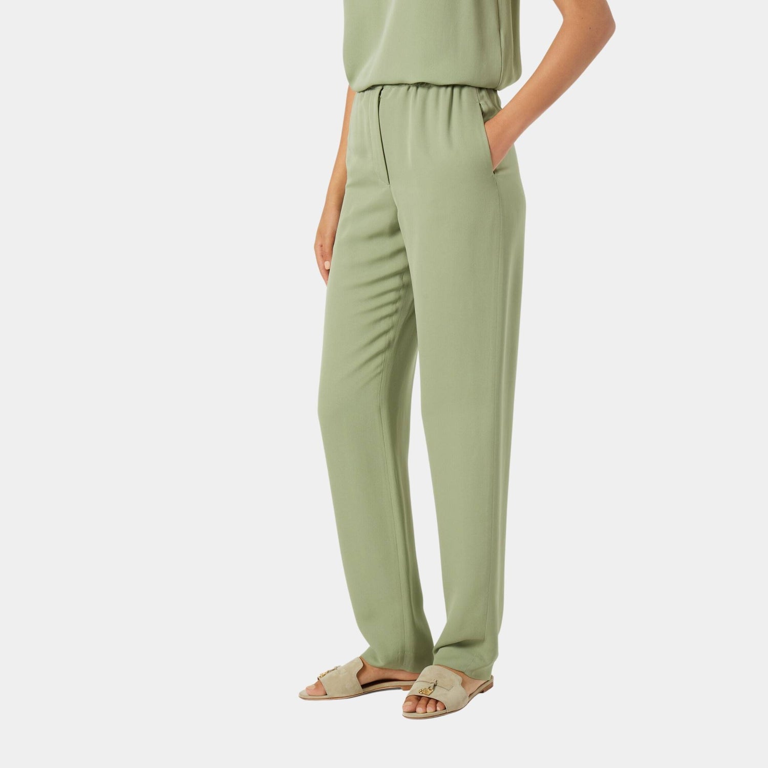 بنطال Eliott من حرير وفيسكوز