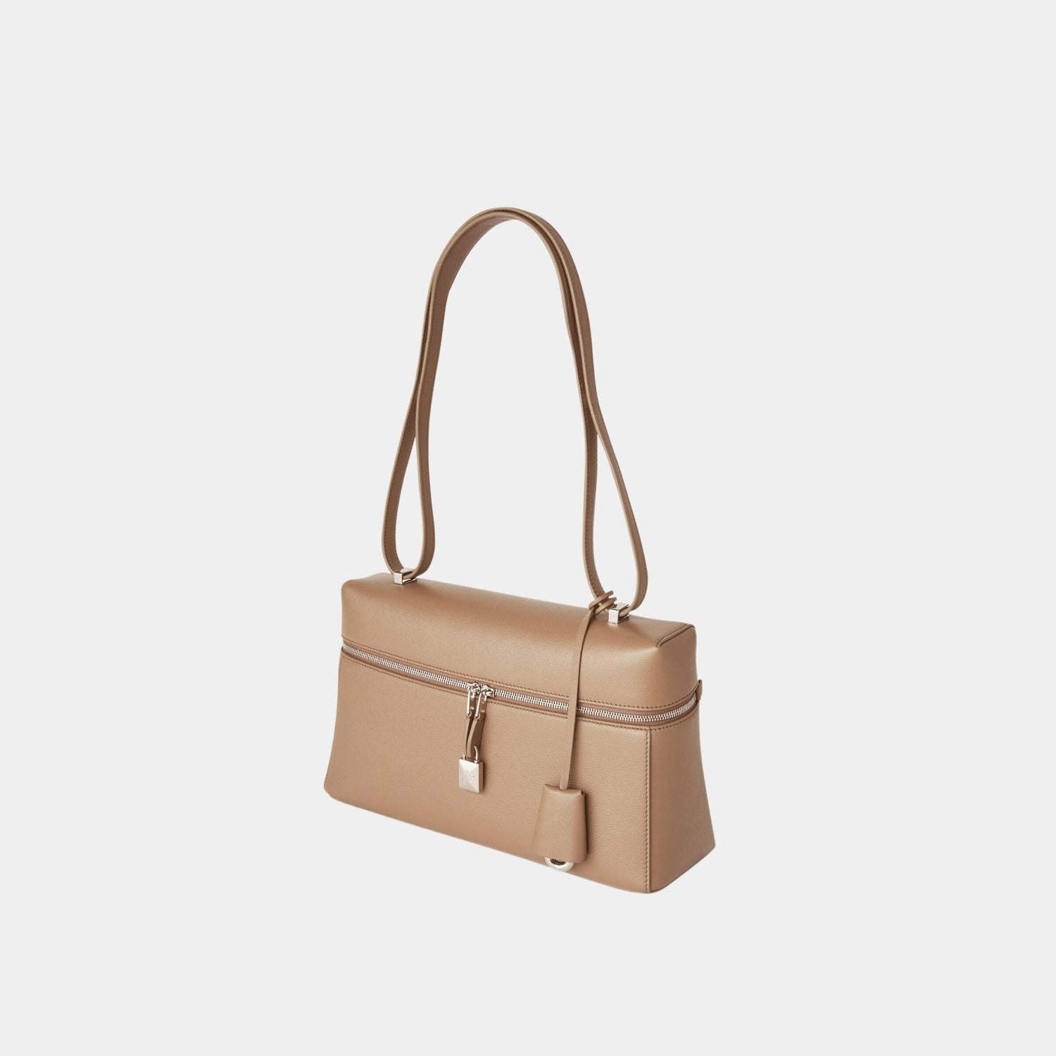 Loro Piana Extra Bag L27 In Calfskin, Warm Mastic, Side