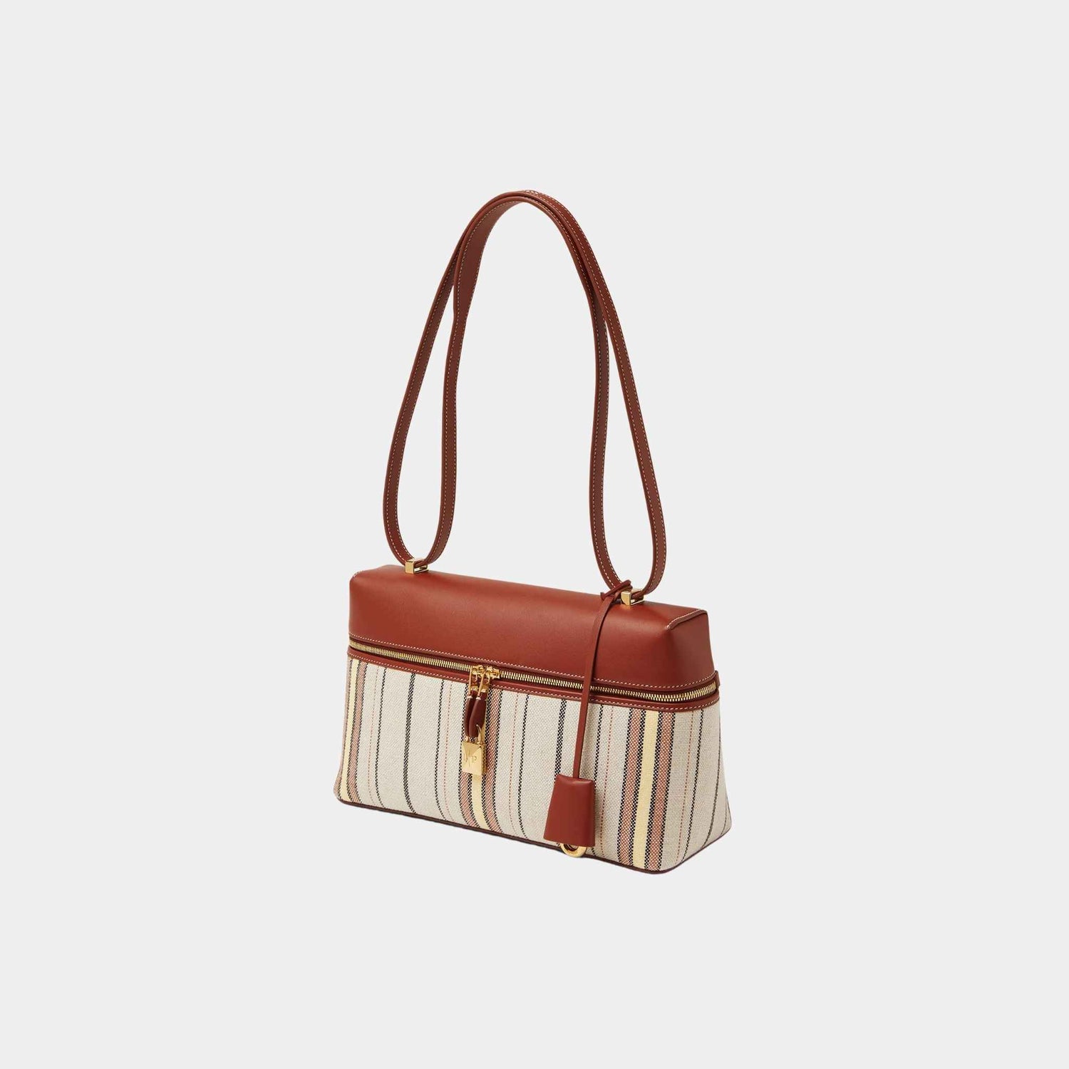 Loro Piana Extra Bag L27 Linen-Calfskin, Deep Kummel, Side