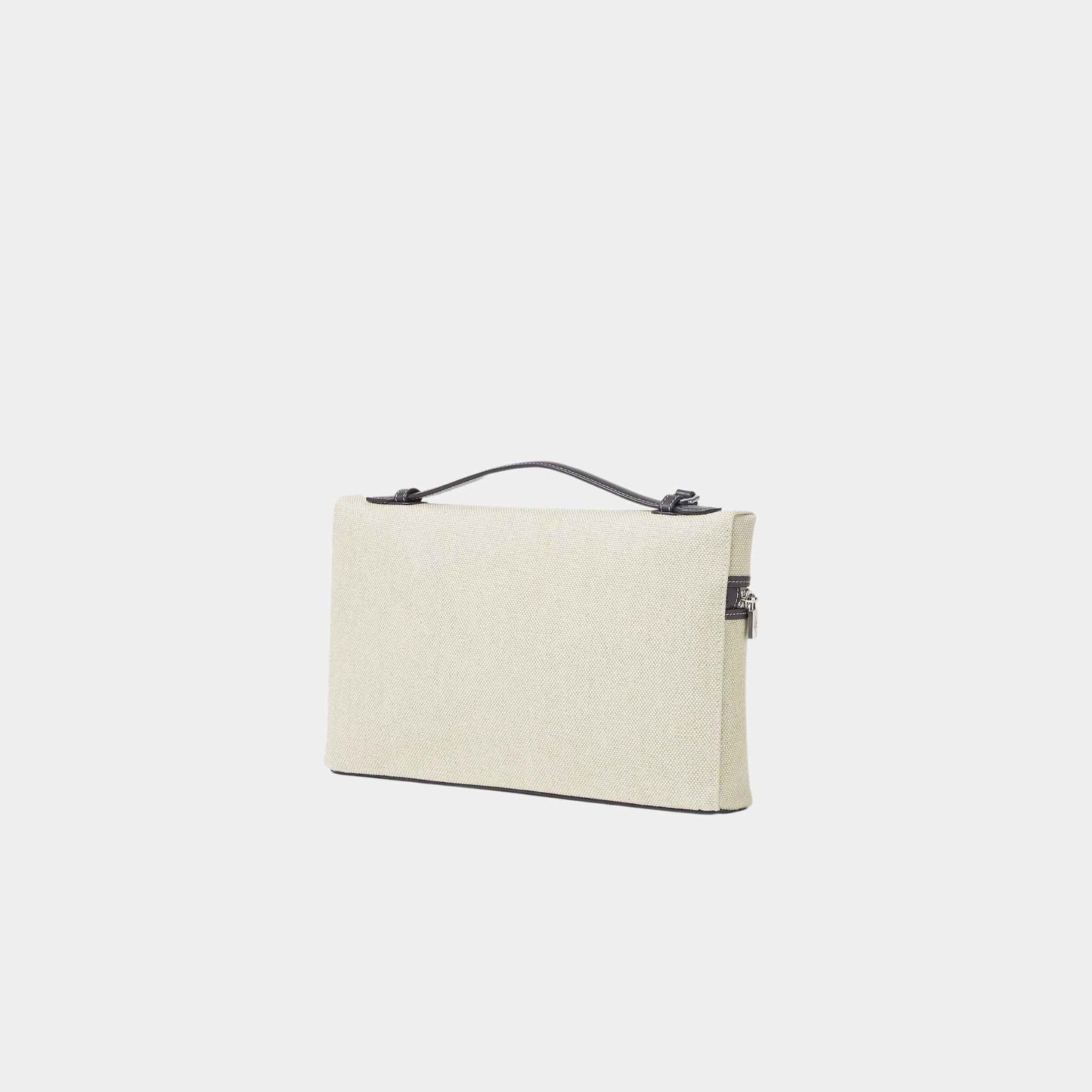Loro Piana Extra Pouch L29 Linen And Cotton, Natural, Stonehenge, Back