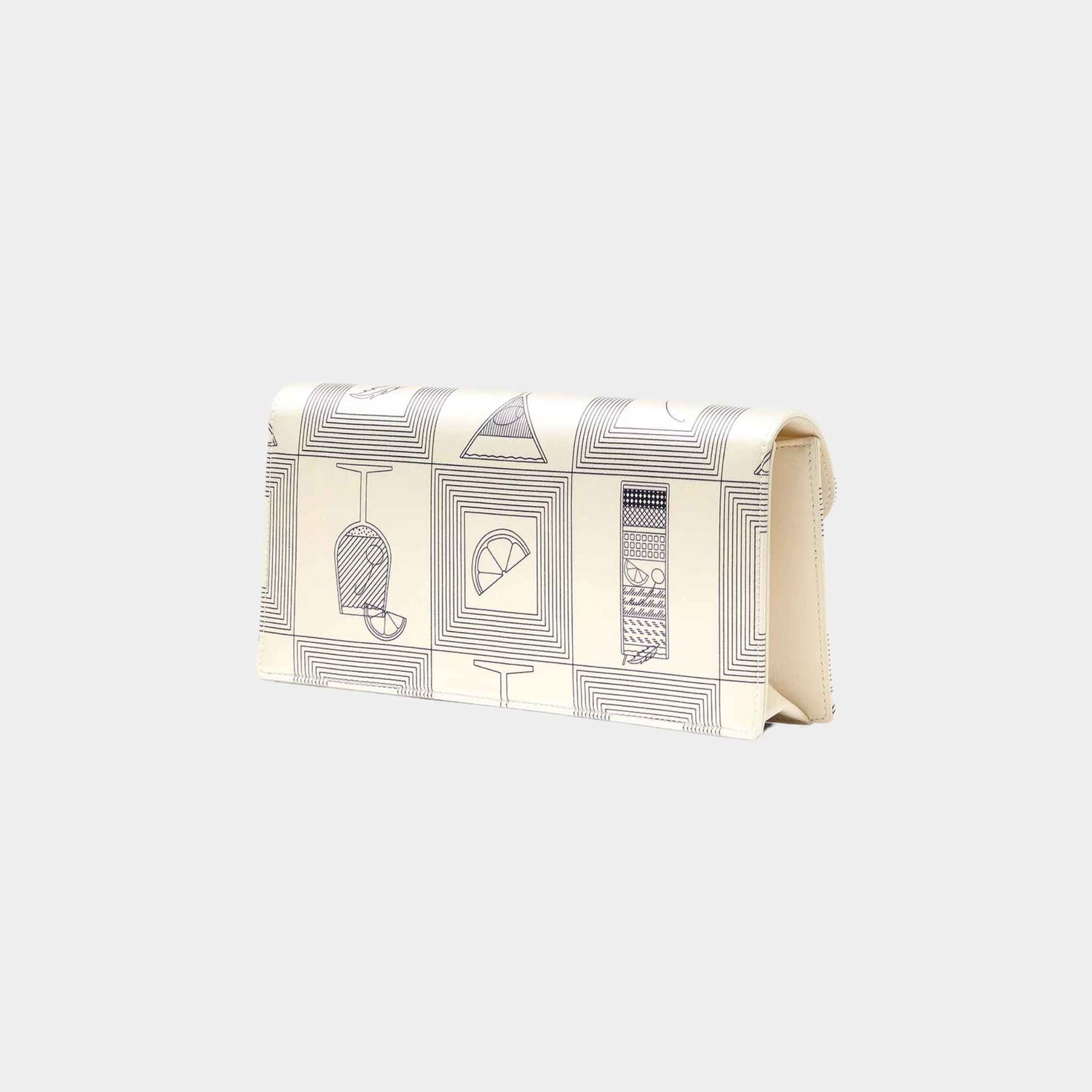 Loro Piana Extra Tuxedo Clutch In Silk, Ivory, Blue Halite, Whisper White, Sun Gold, Back