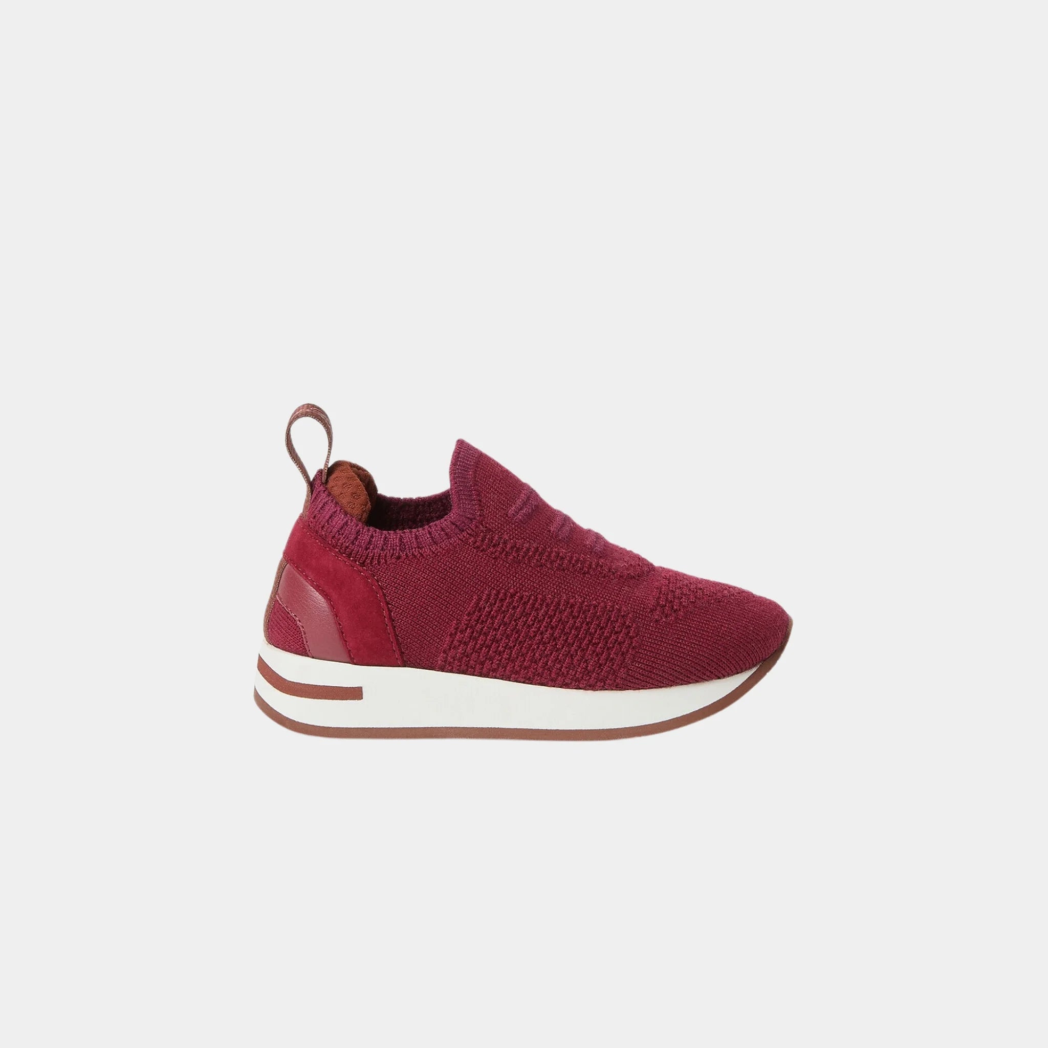Loro Piana Kids 360 Slip On Sneaker in Wish Wool, Betel Berry, Side