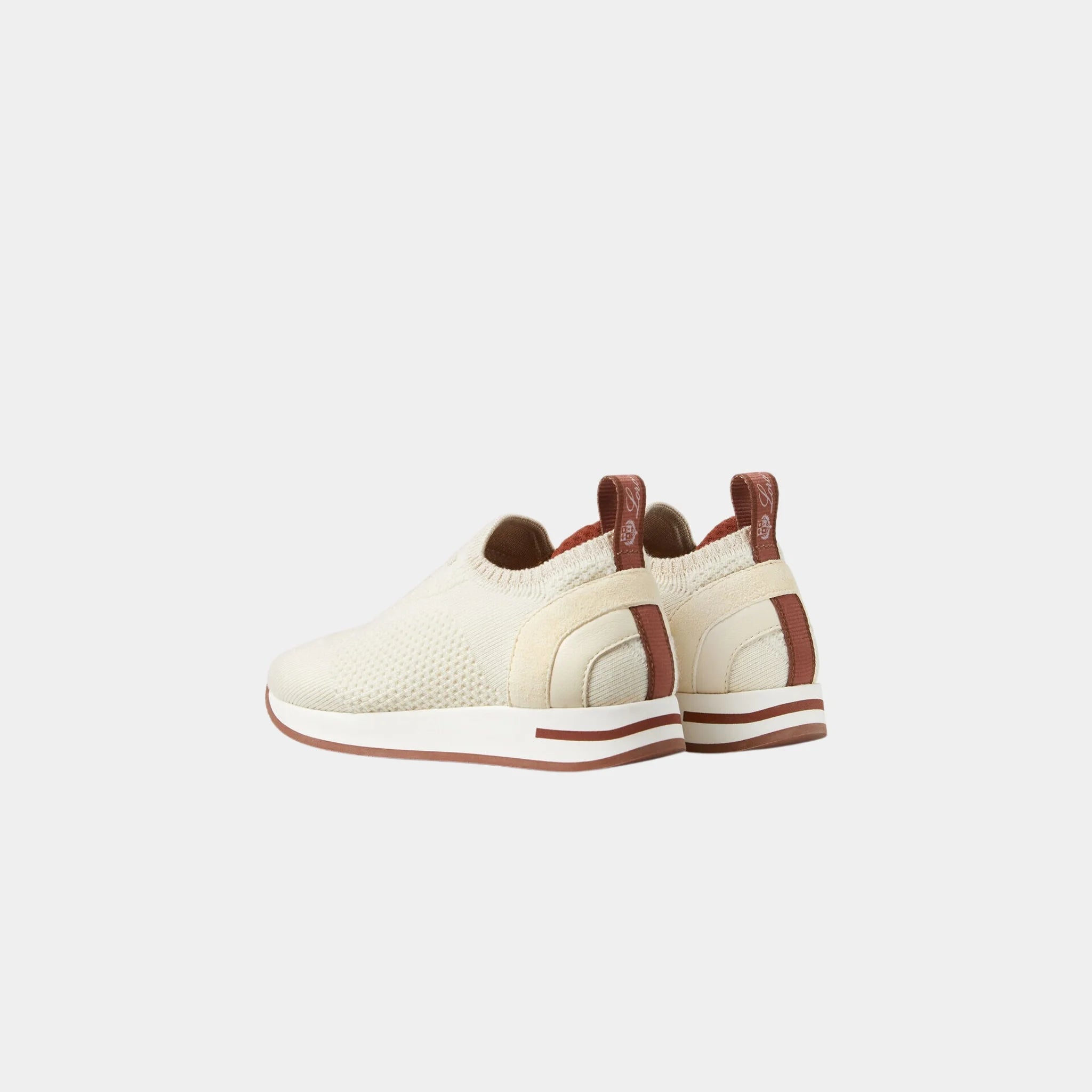 Loro Piana Kids 360 Slip On Sneaker in Wish Wool, Butter, Back