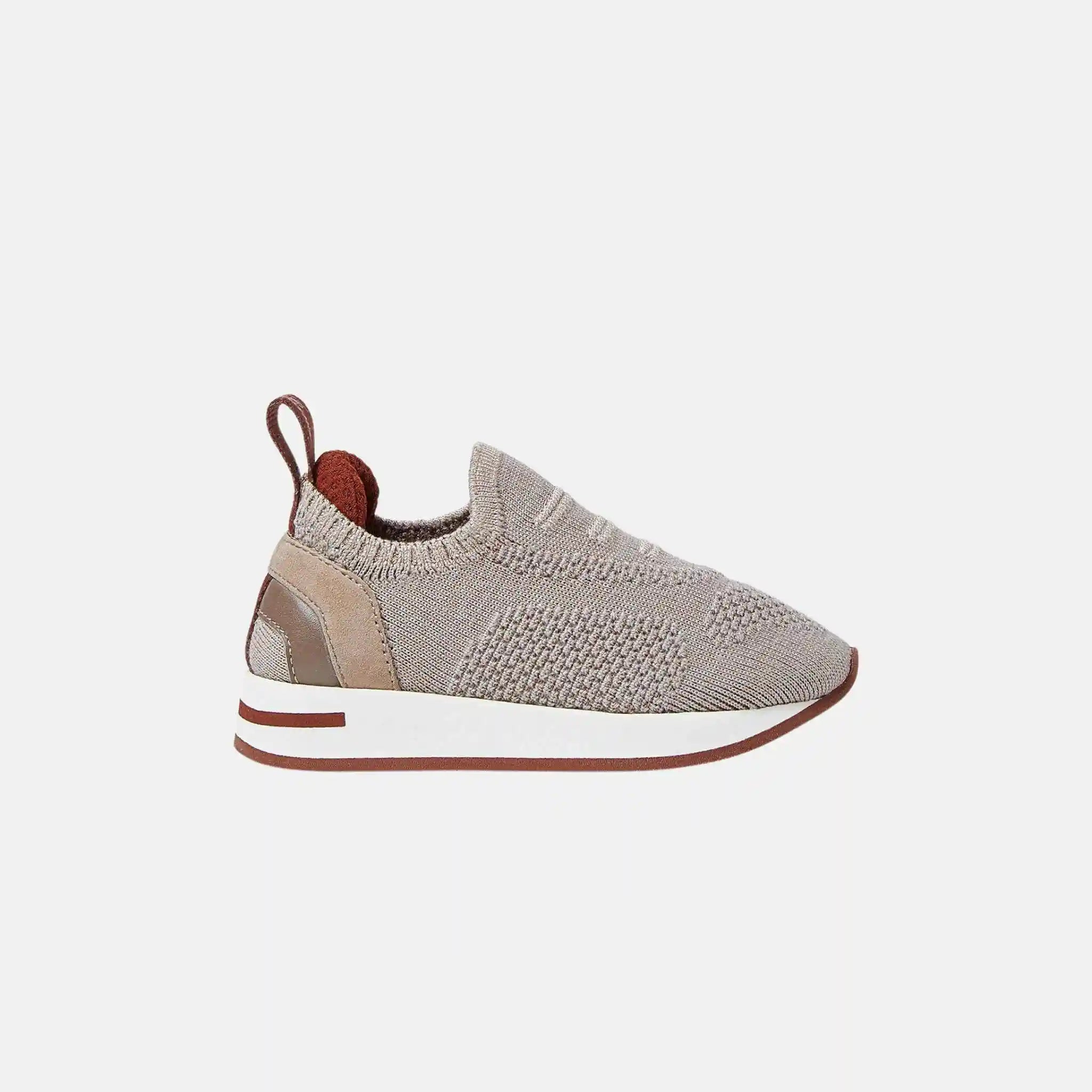 Loro Piana Kids 360 Slip On Sneaker in Wish Wool, Side