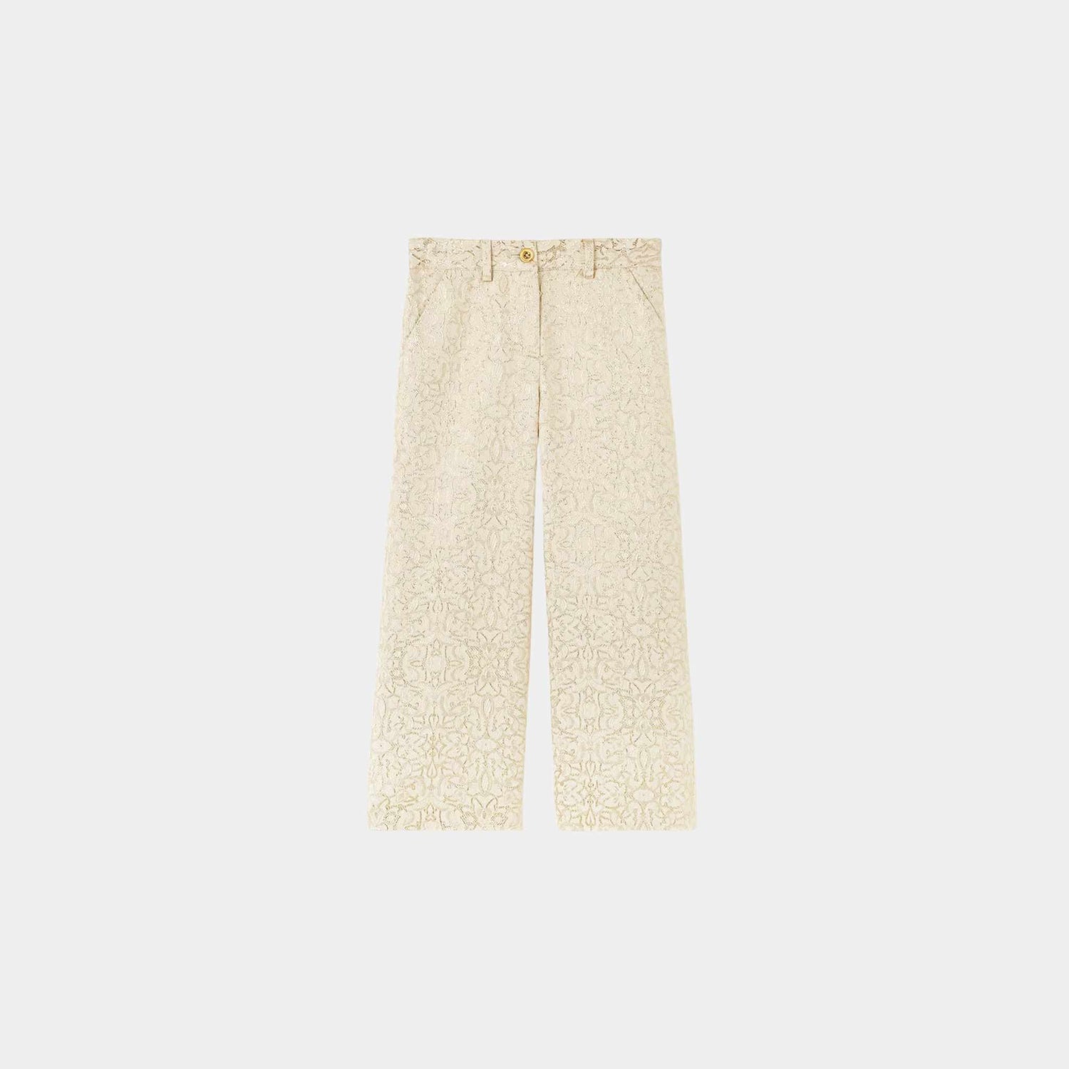 Loro Piana Kids Adine Trousers Silk, Goldent Butter, Front