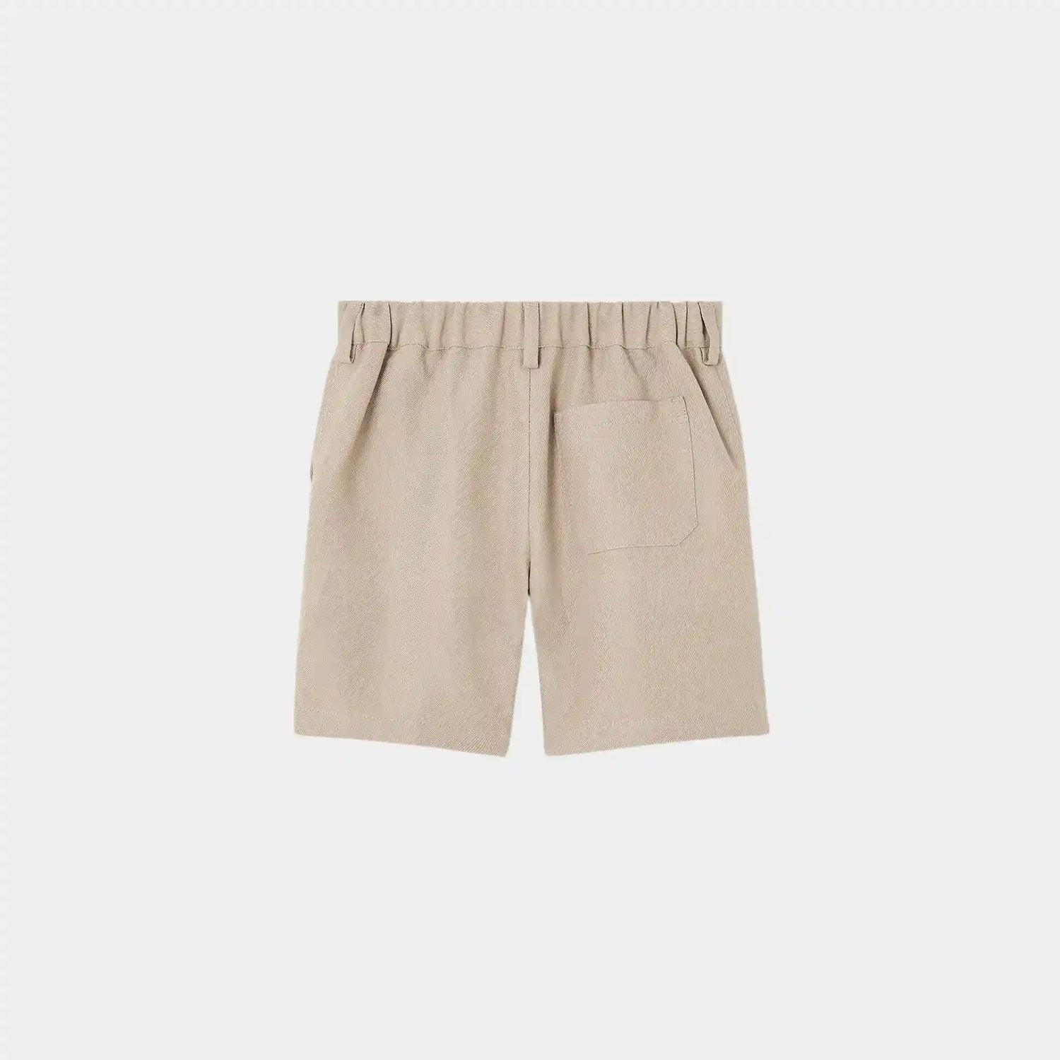 Loro Piana Kids Loris Bermuda Linen Shorts, Dark Stone, Back