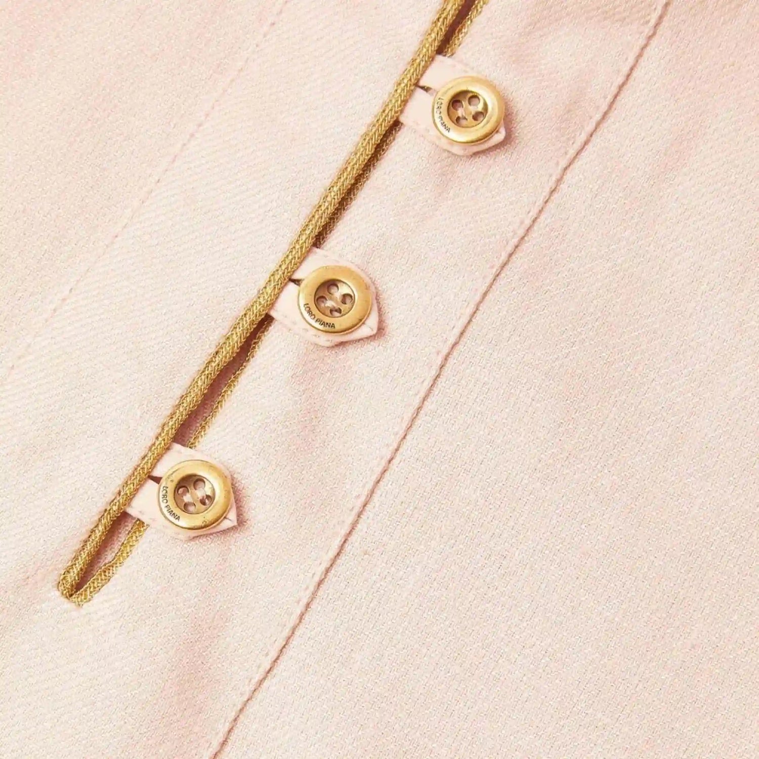 Loro Piana Kids Magdalena Dress Linen, Pineapple Rose, Close