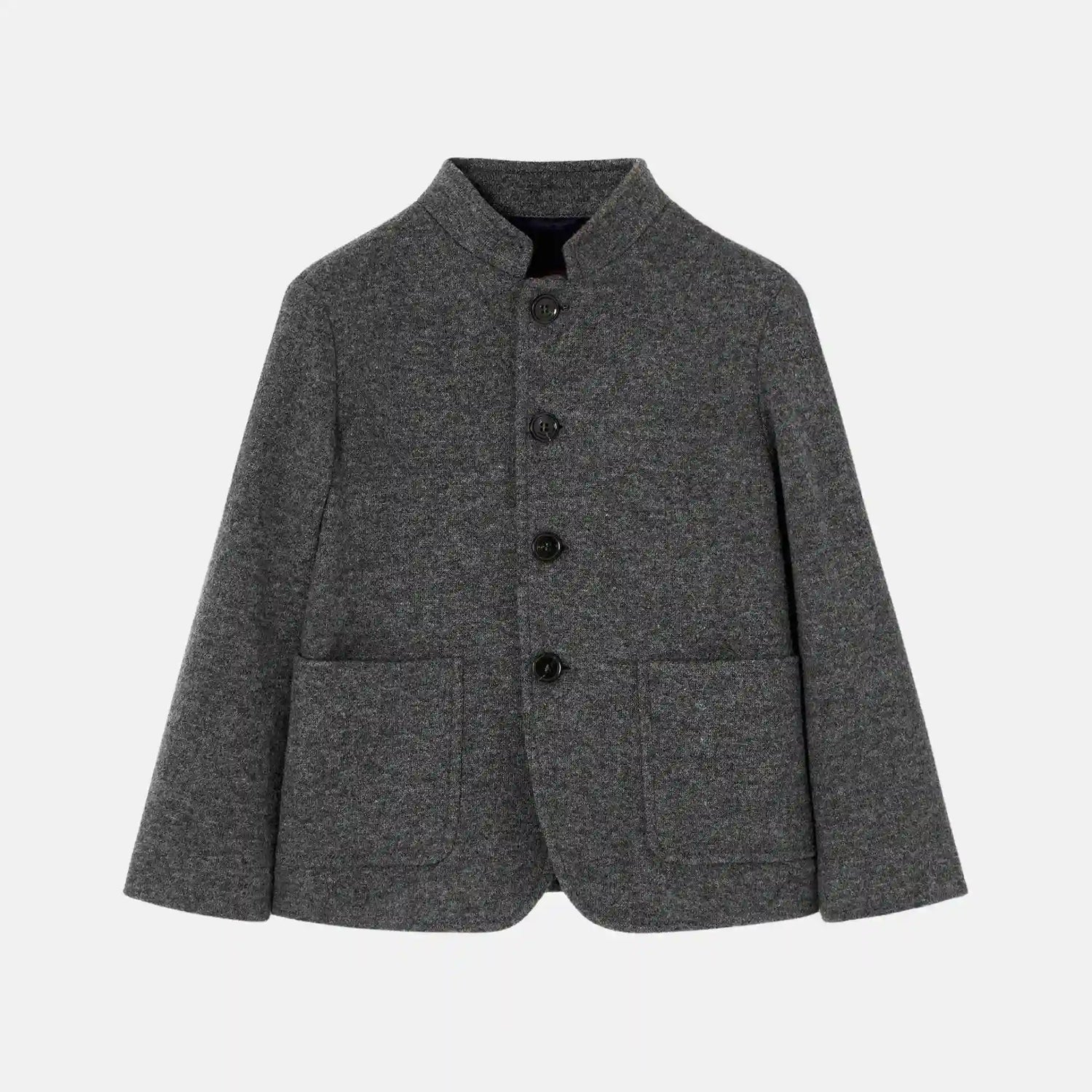 Loro Piana Kids Spagna Jacket in Jersey Novalis, Grey Melage, Front