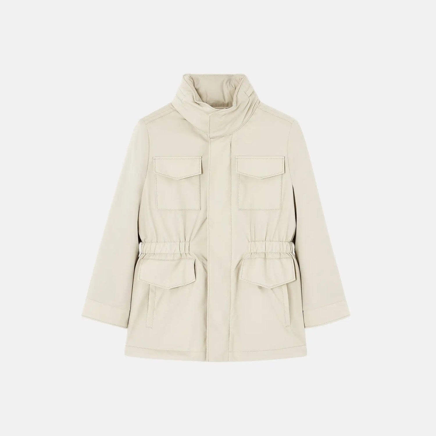 Loro Piana Kids Traveler Jacket Windmate Storm System, Ivory, Front
