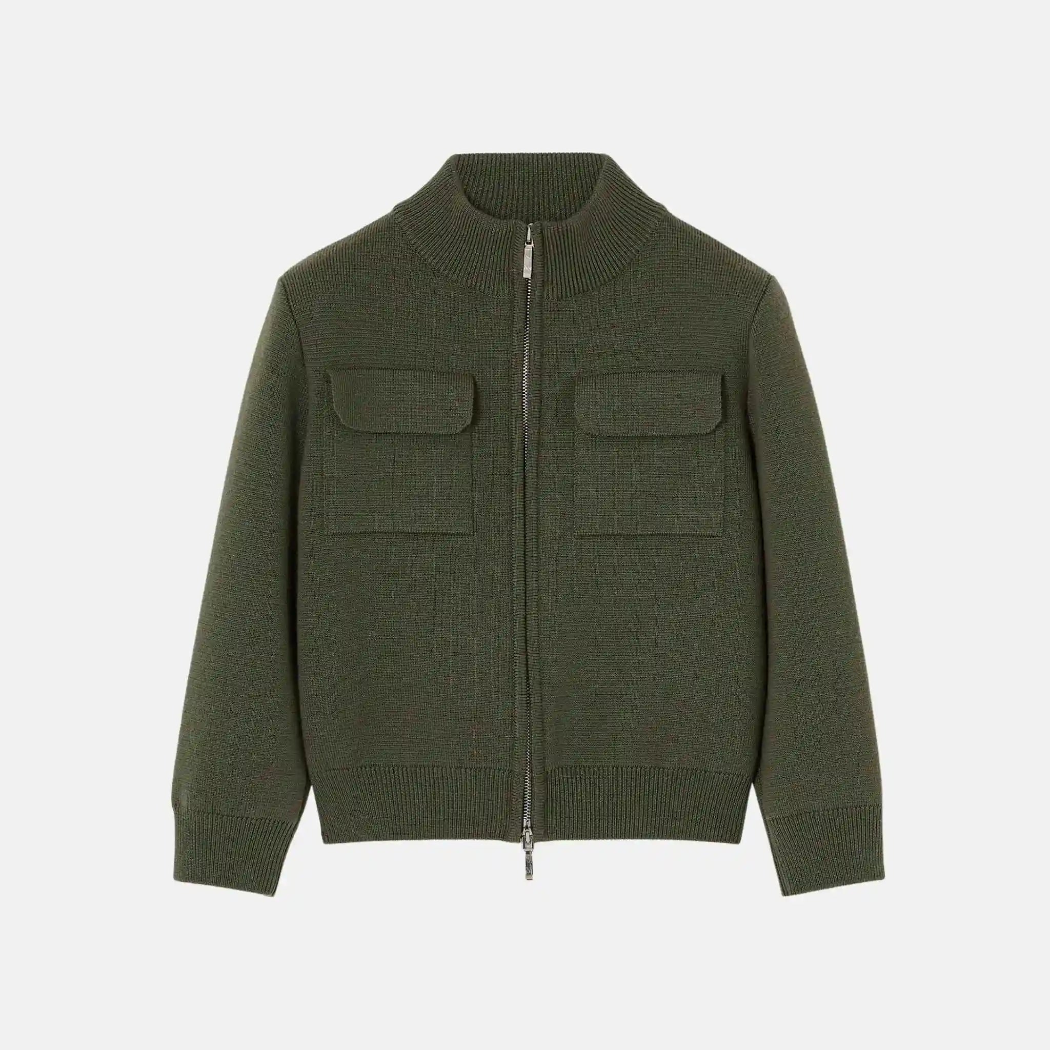 Loro Piana Kids Wonderland Bomber Jacket Wish Wool, Whild Thyme, Front
