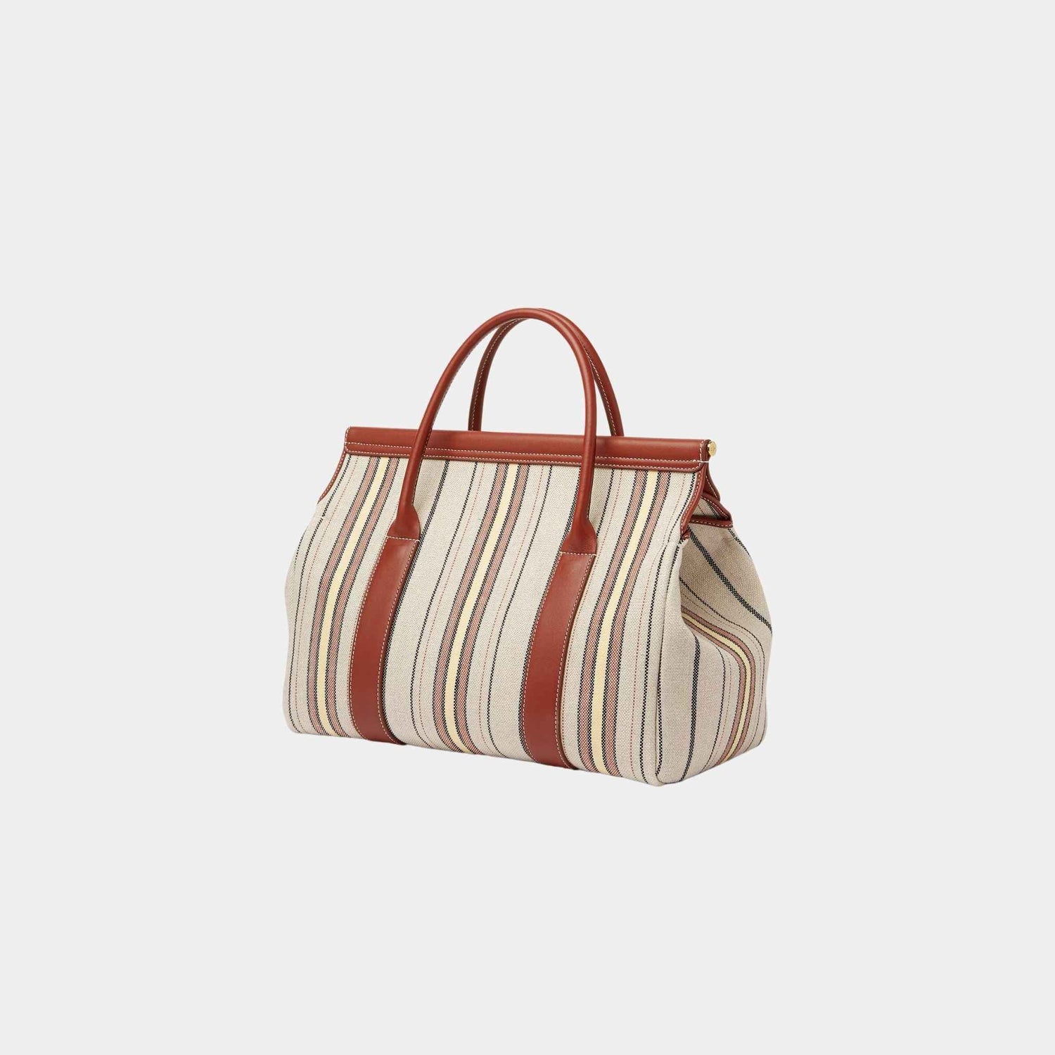 Loro Piana Loom Bag L32 Linen-Calfskin, Deep Kummel, Back
