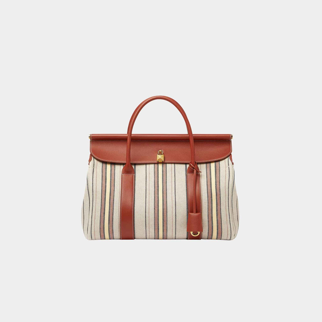 Loro Piana Loom Bag L32 Linen-Calfskin, Deep Kummel, Front