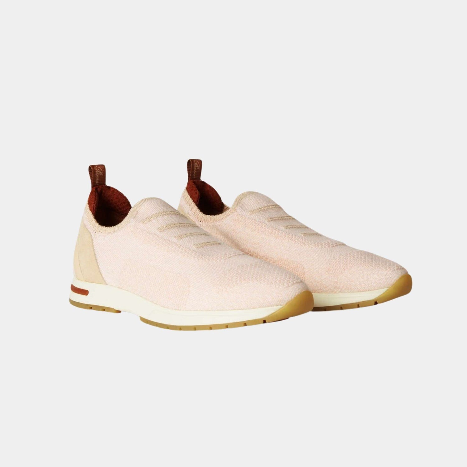 Loro Piana 360 LP Flexy Walk Sneakers In Kummel Colored Eyelets, Chintz Rose, Front