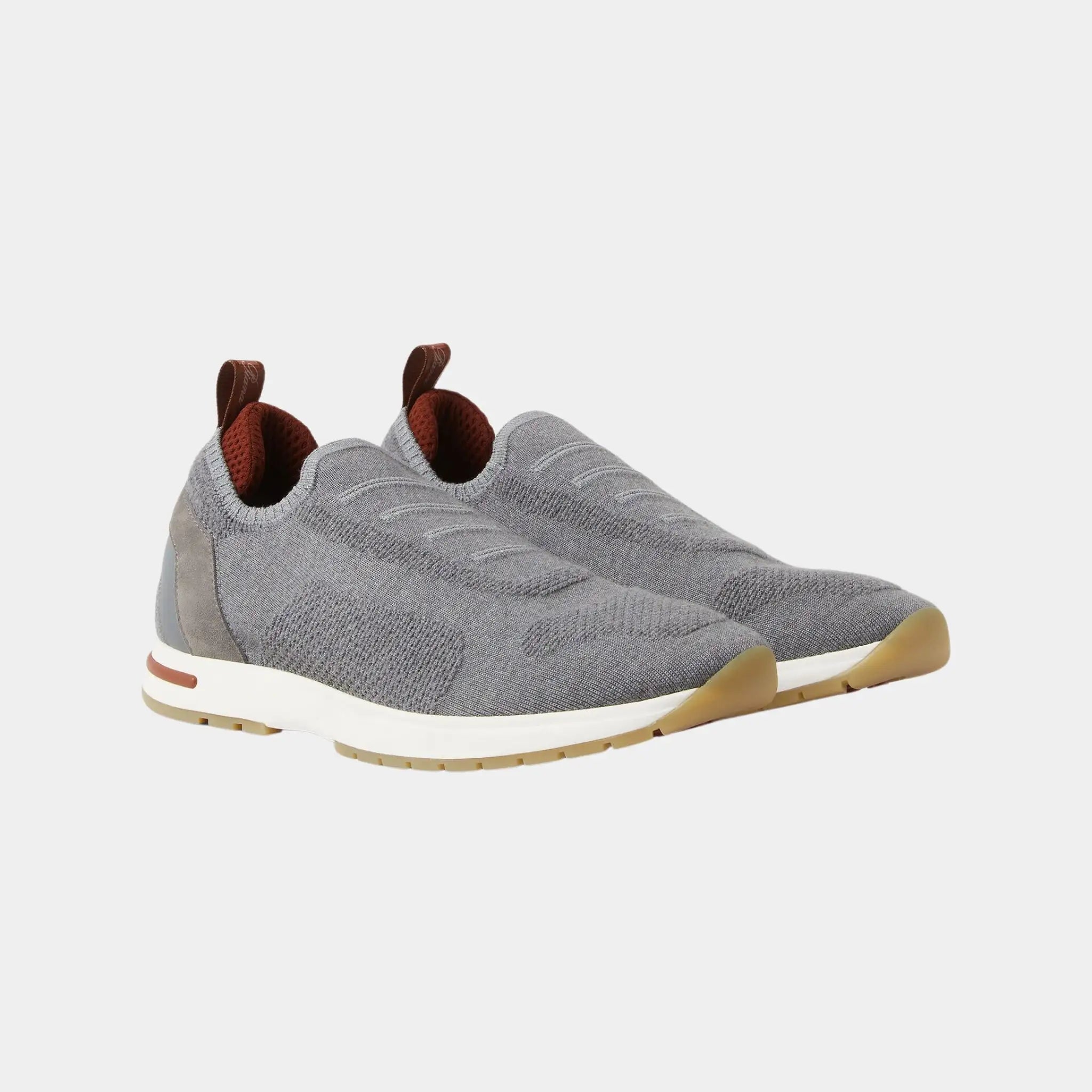 Loro Piana 360 LP Flexy Walk Sneakers With Kummel Colored Eyelets, Dove, Front