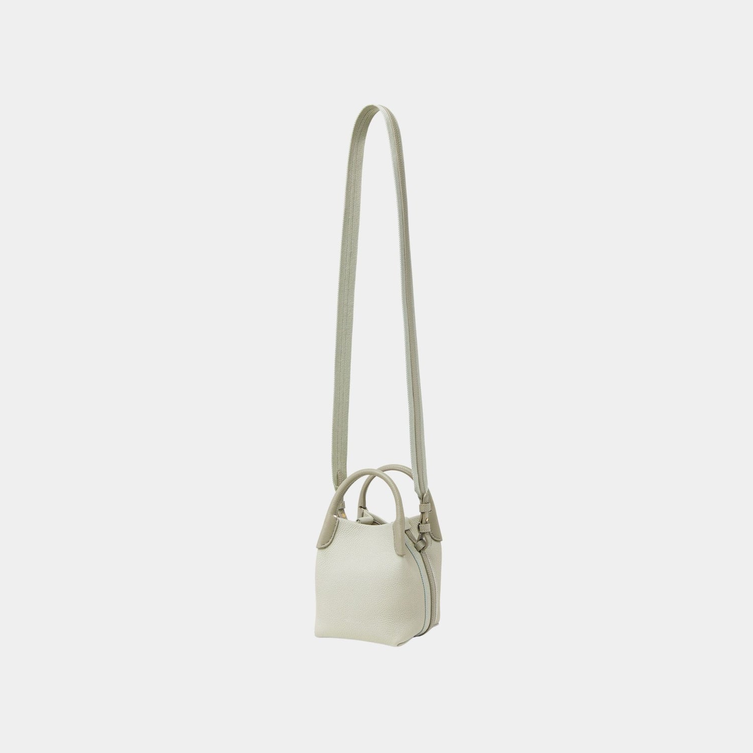 Loro Piana Micro Bale Bag Calfskin, Deep Ice, Dried Taragon, Strap