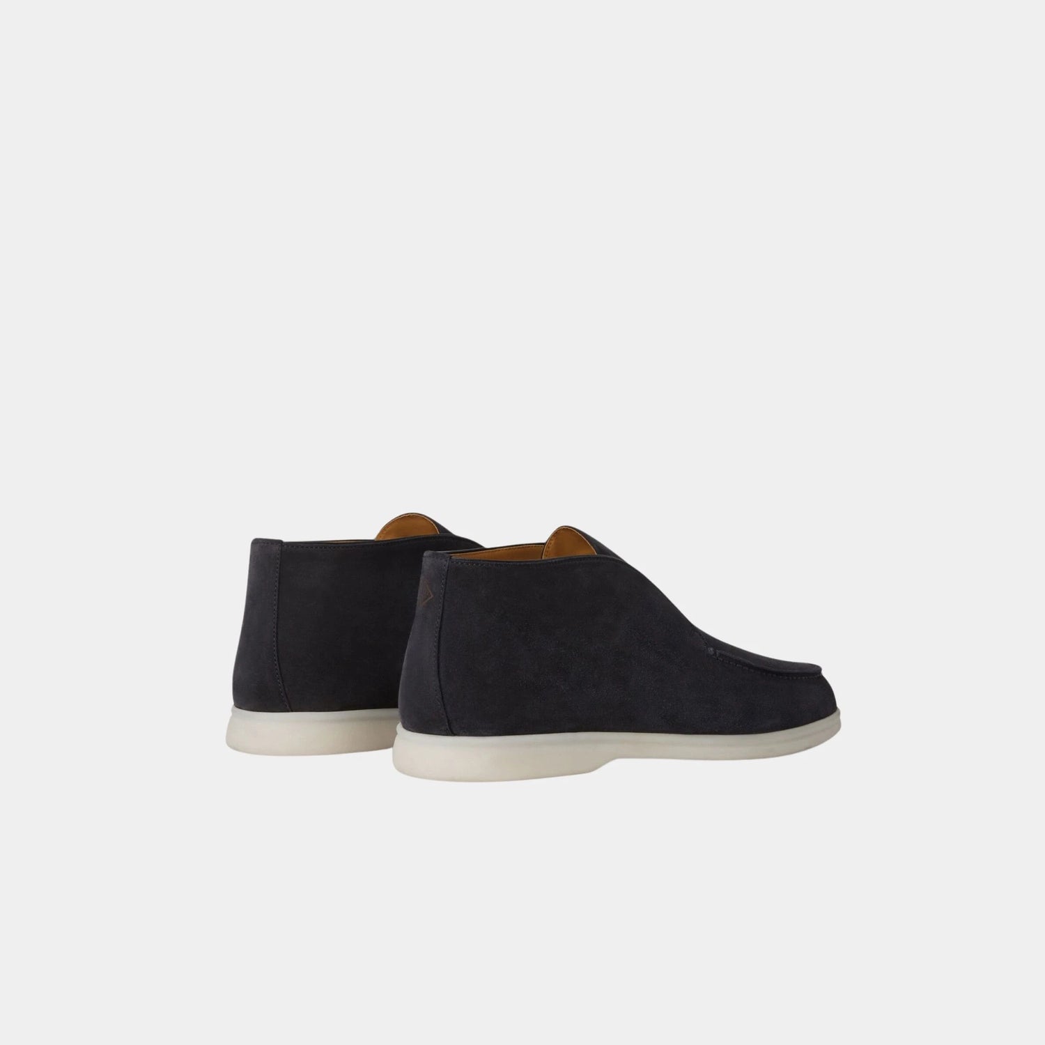 Loro Piana Open Walk Ankle Boot in Suede, Navy Blue, Back