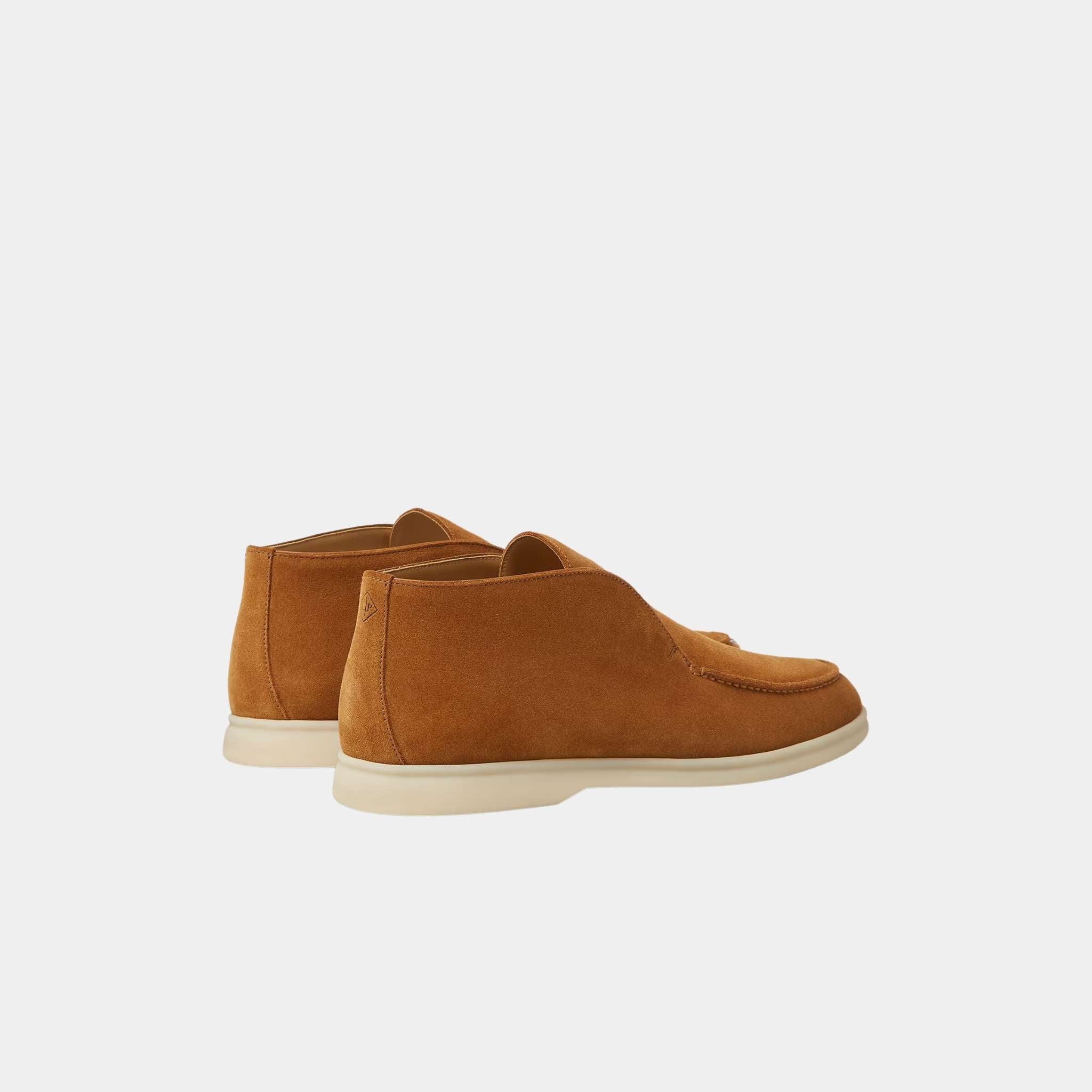 Loro Piana Open Walk Ankle Boots Suede, Cocoa, Back