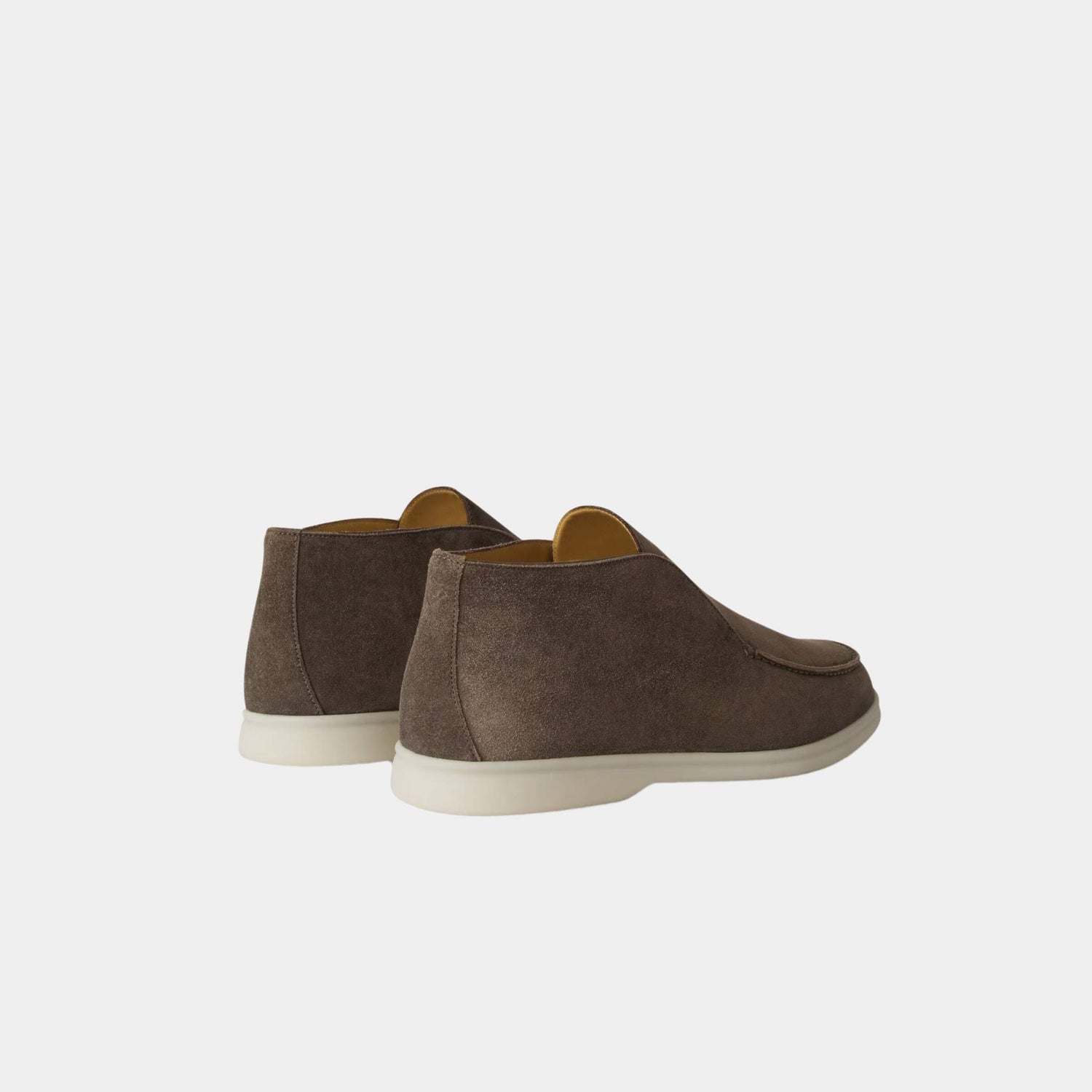 Loro Piana Open Walk Ankle Boots Suede, Warm Gray, Back