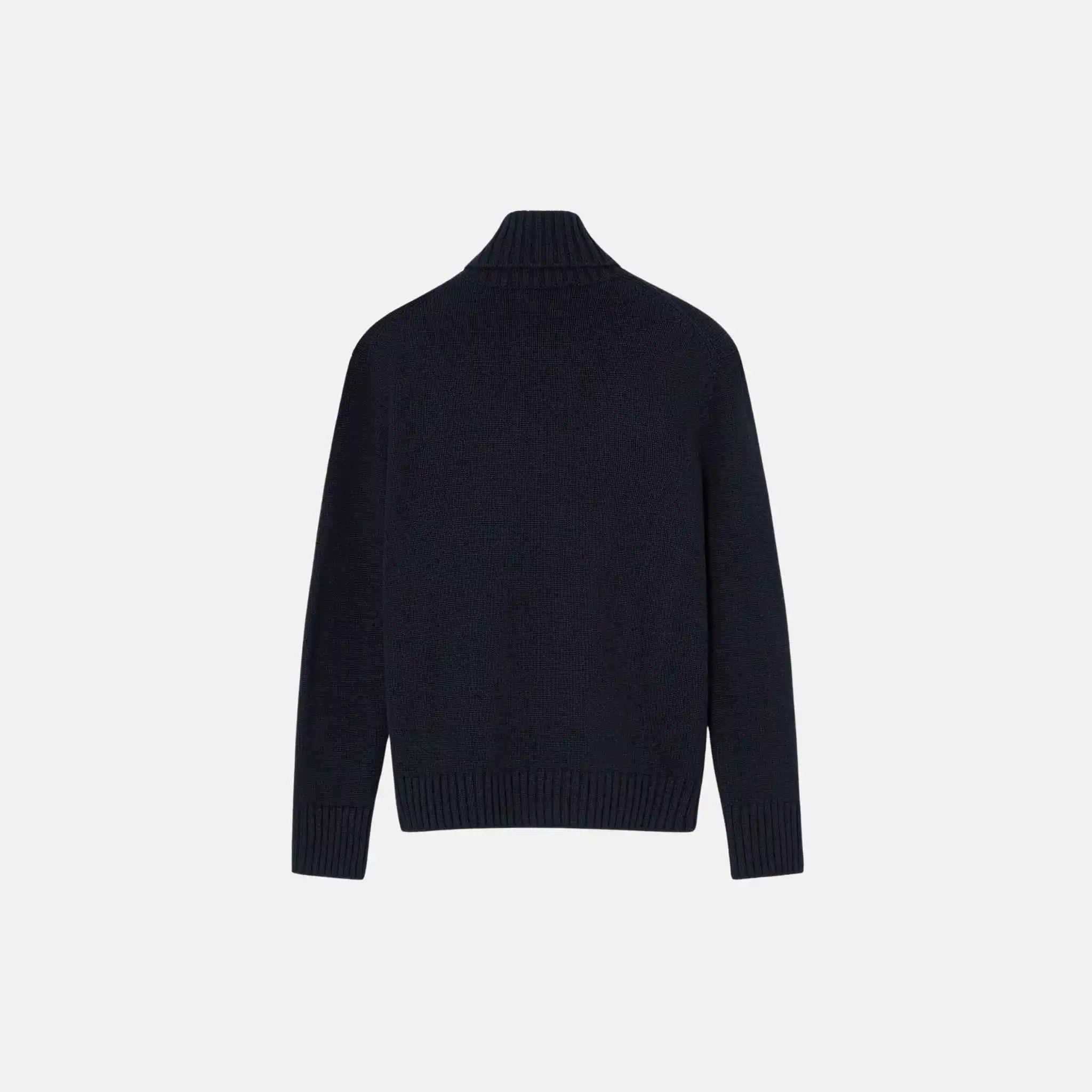 Loro Piana Parksville Turtleneck Baby Cashmere, Navy Blue, Back