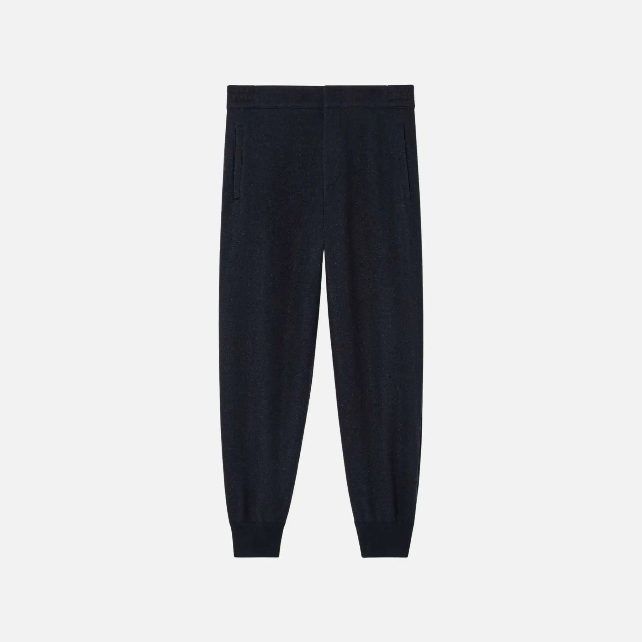 Loro Piana Rio Bodro Trousers Jersey Novalis, Navy Blue, Front