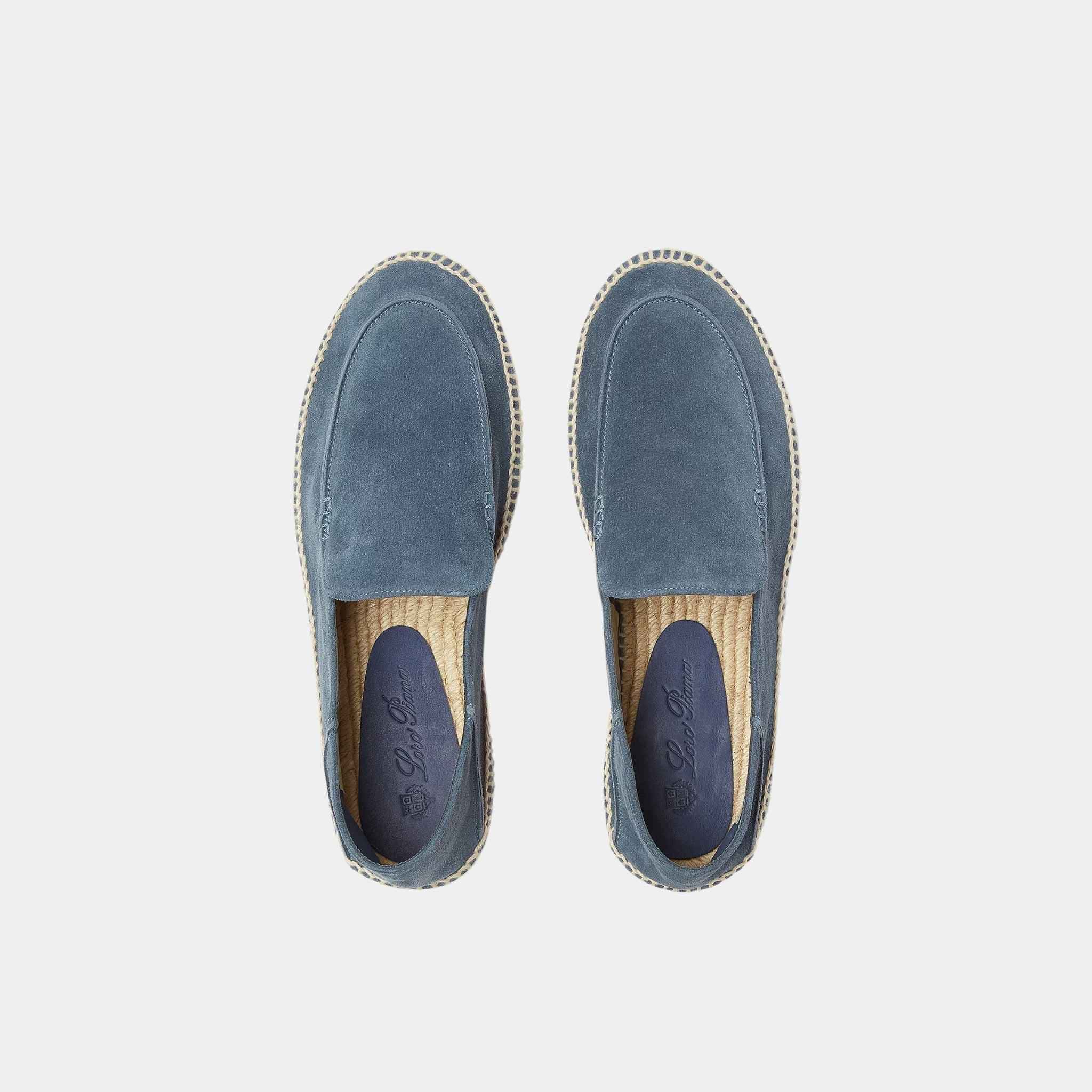 Loro Piana Seaside Walk Espadrille Suede, Black Figs, Top
