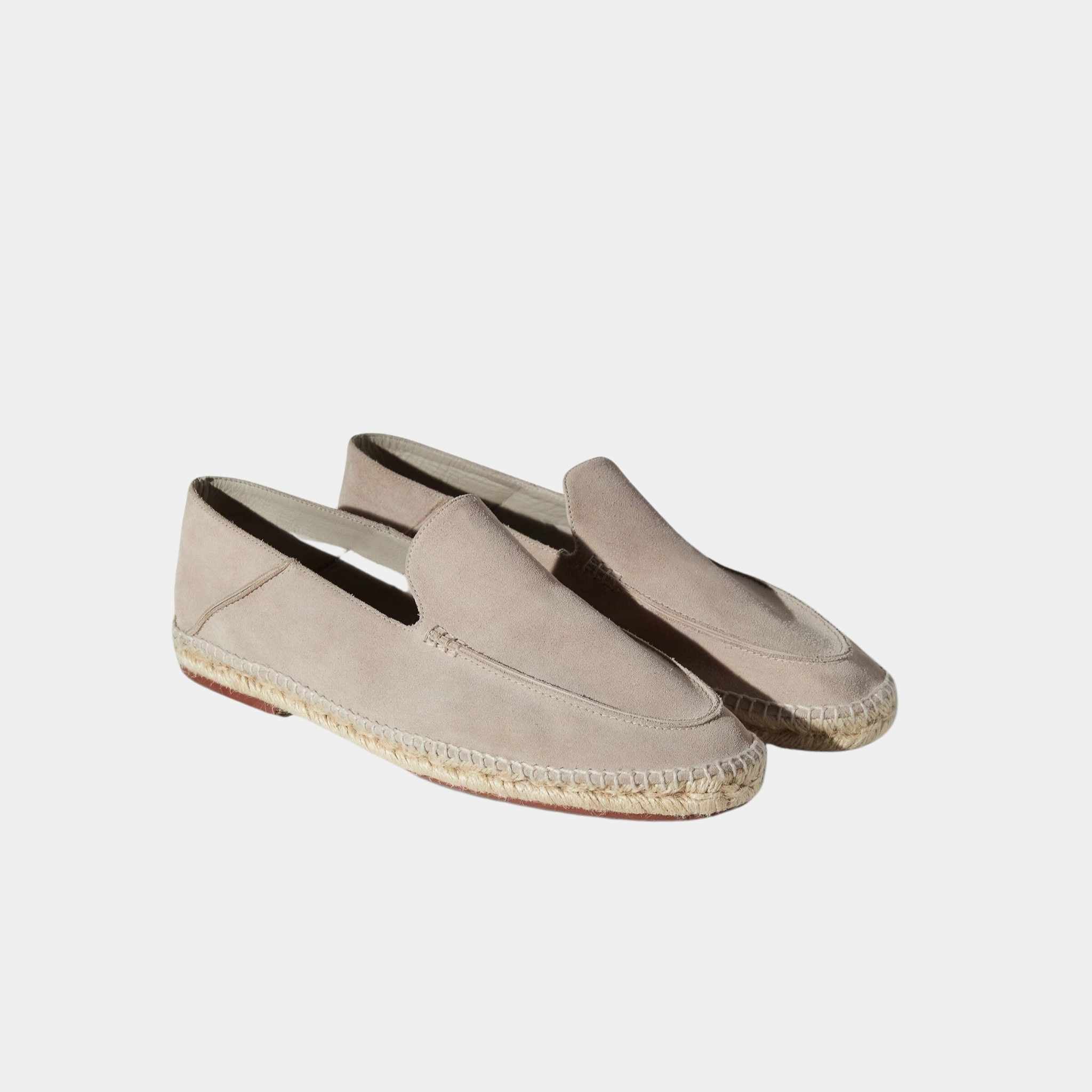 Loro Piana Seaside Walk Espadrille Suede, Classic Beige, Front