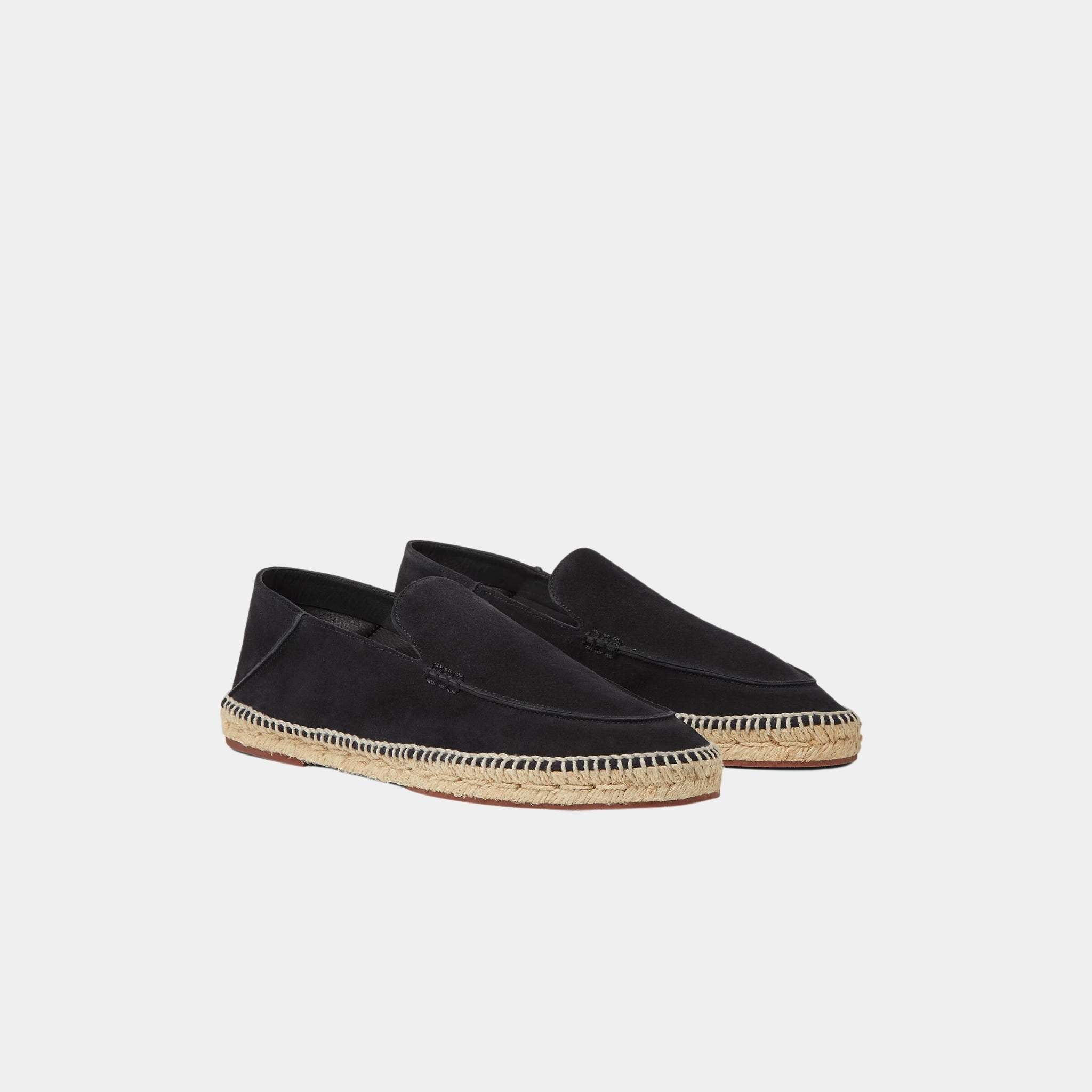 Loro Piana Seaside Walk Espadrille Suede, Night Blue, Front