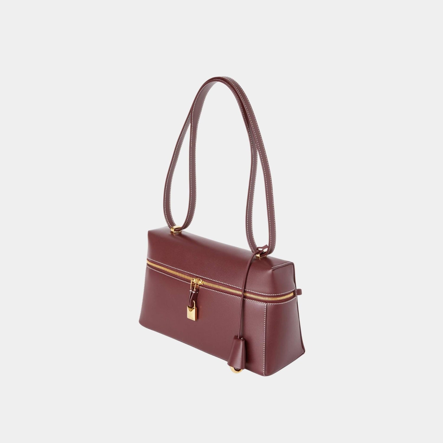 Loro Piana Extra Bag L27 In Smooth Calfskin, Azuki Beans, Side