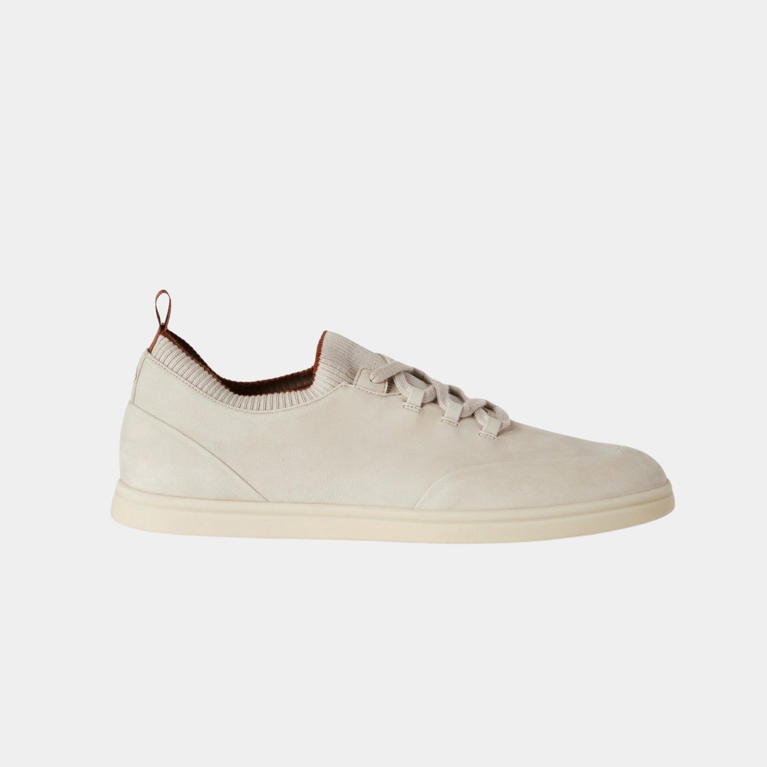 Loro Piana Soho Walk Calfskin Sneakers, Almond, Side