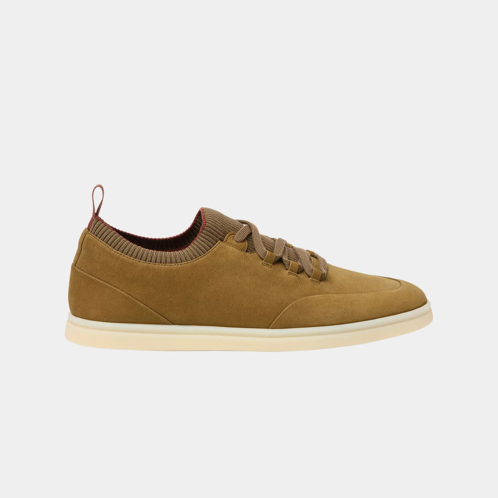 Loro Piana Soho Walk Calfskin Sneakers, Dark Cashew, Side