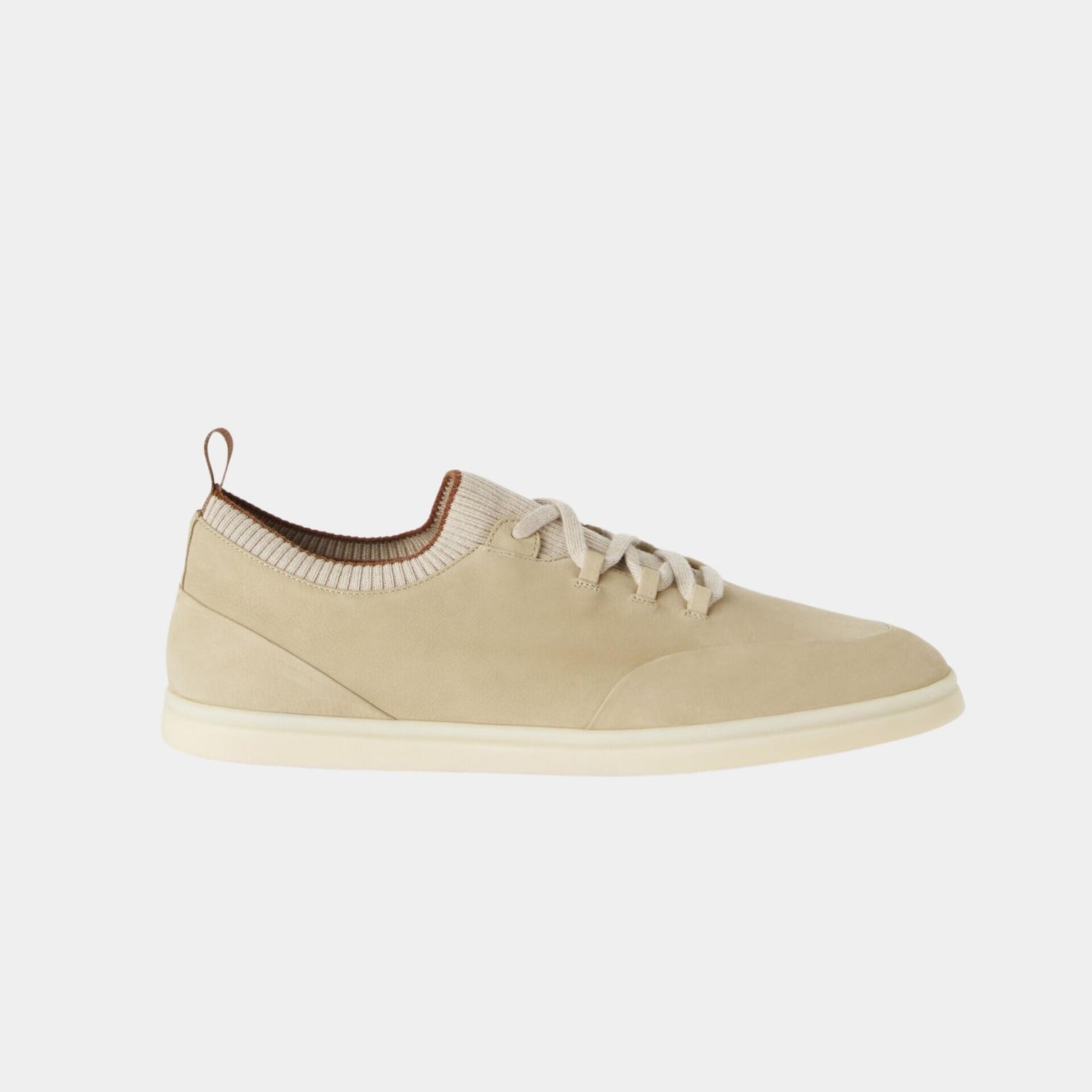 Loro Piana Soho Walk Calfskin Sneakers, Desert Stone, Side