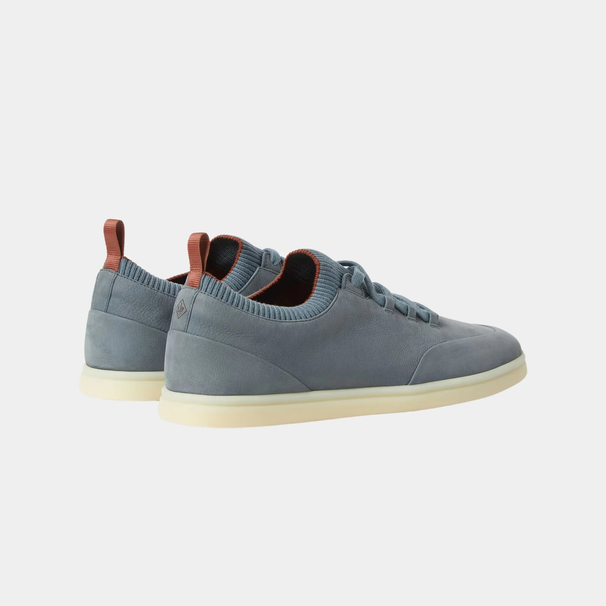 Loro Piana Soho Walk Calfskin Sneakers, Lake Blue, Back