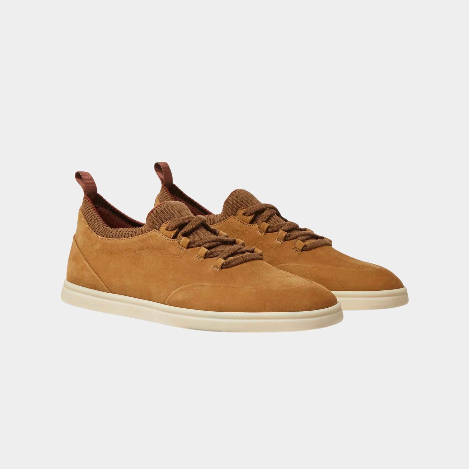Loro Piana Soho Walk Sneakers Calfskin, Arles Ochre, Front