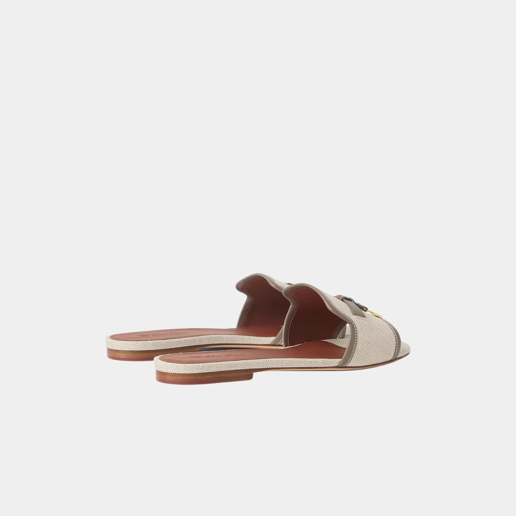 Loro Piana Summer Charms Sandal in Cotton and Linen, Natural, Almond Tree, Back