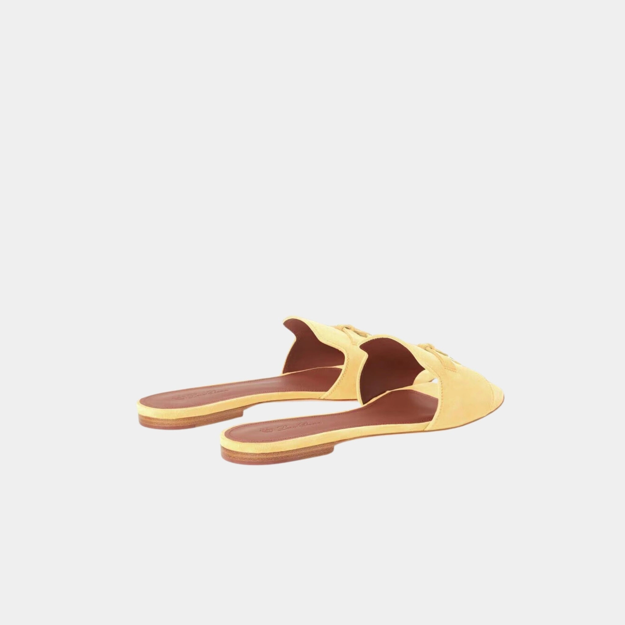 Loro Piana Summer Charms Sandal Flat Suede Goatskin, Cotton Sponge Cake, Back