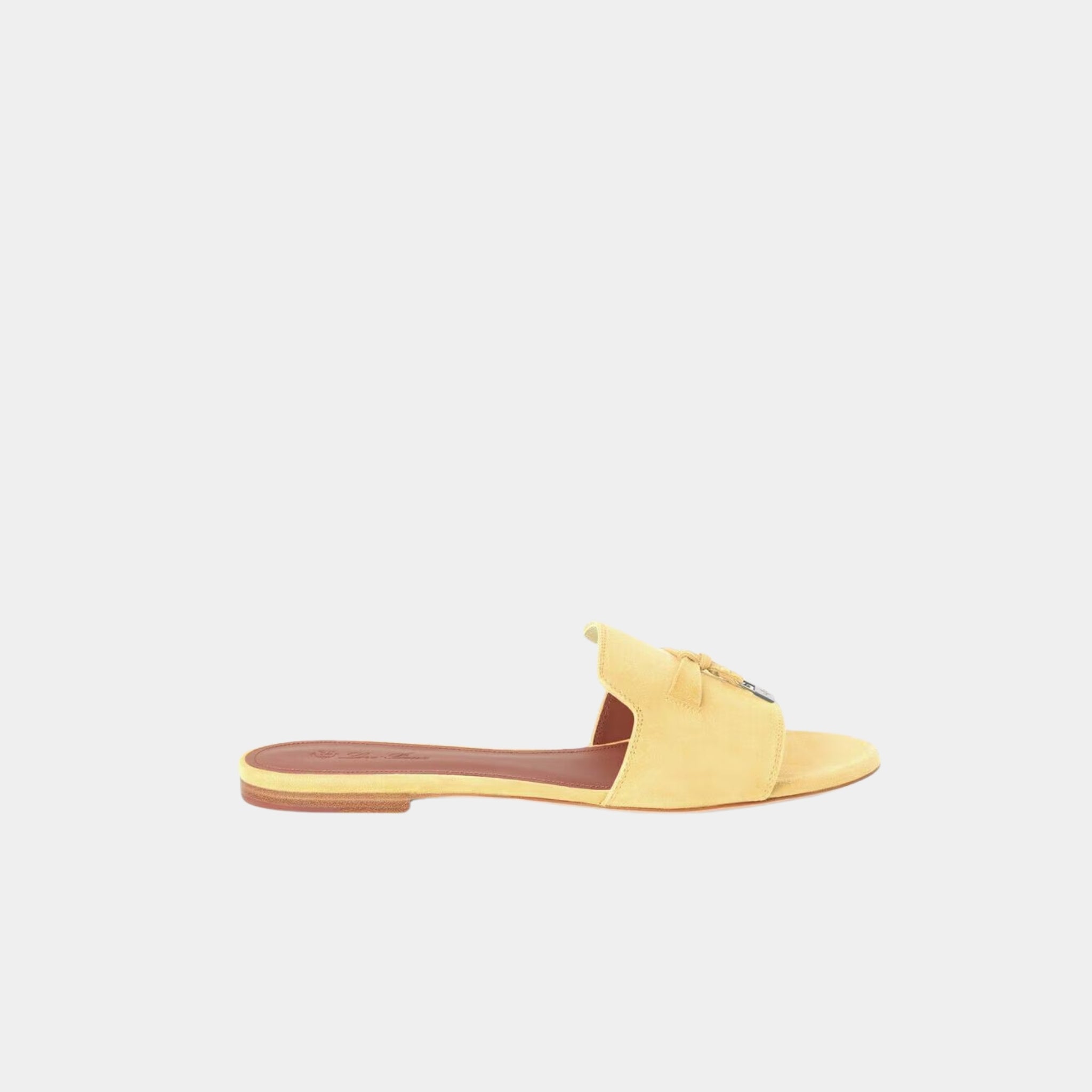 Loro Piana Summer Charms Sandal Flat Suede Goatskin, Cotton Sponge Cake, Side