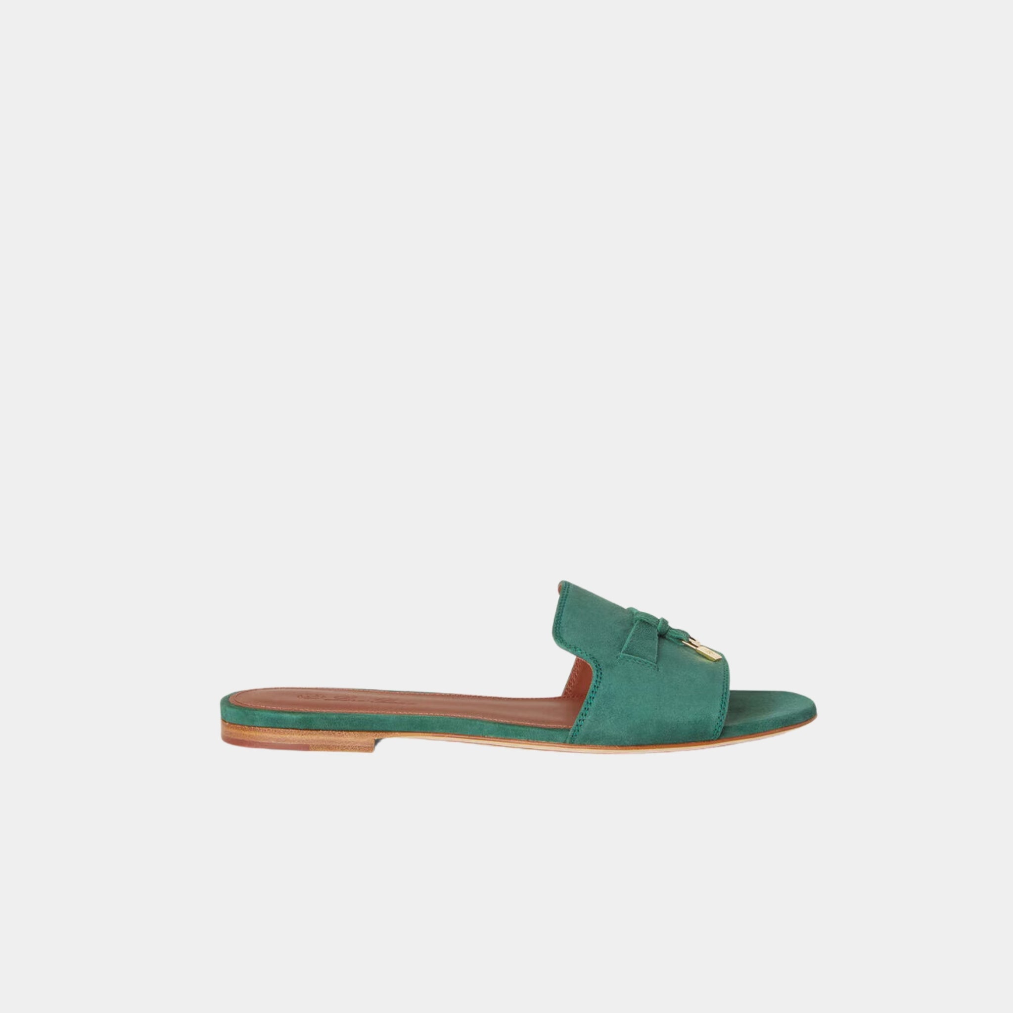 Loro Piana Summer Charms Sandal Flat Suede Goatskin, Jazz Club, Side